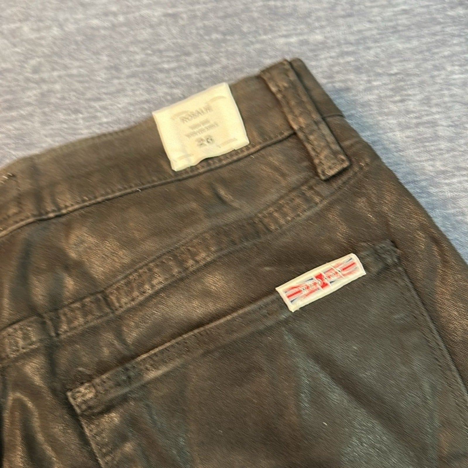 NWT Hudson Rosalie High-Rise Wide Leg Ankle Cropped Coated Black Jeans - size 26