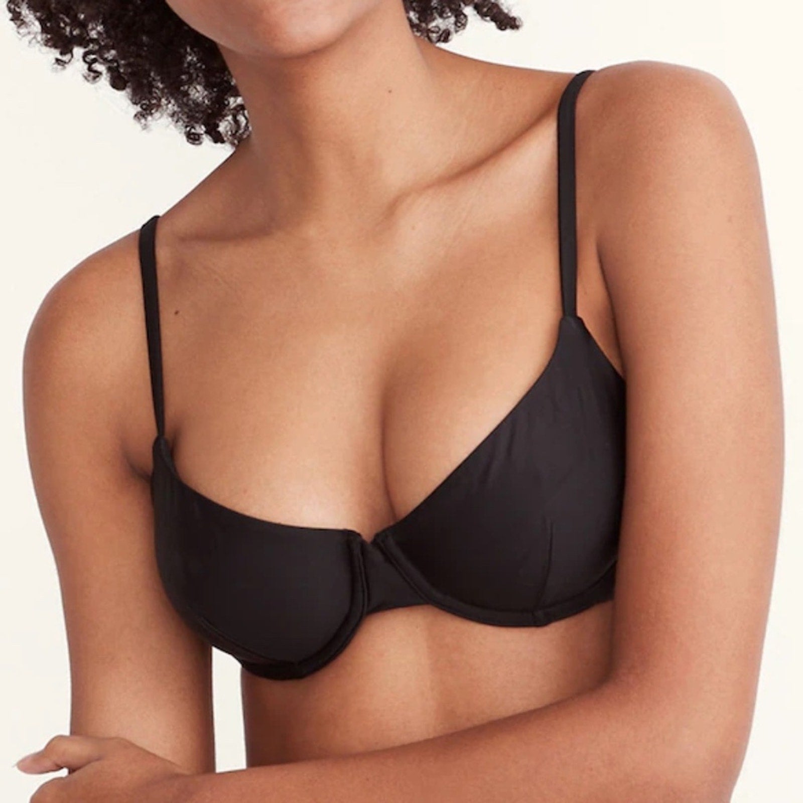 NWT Madewell Second Wave Underwire Black Bikini Top Size XL