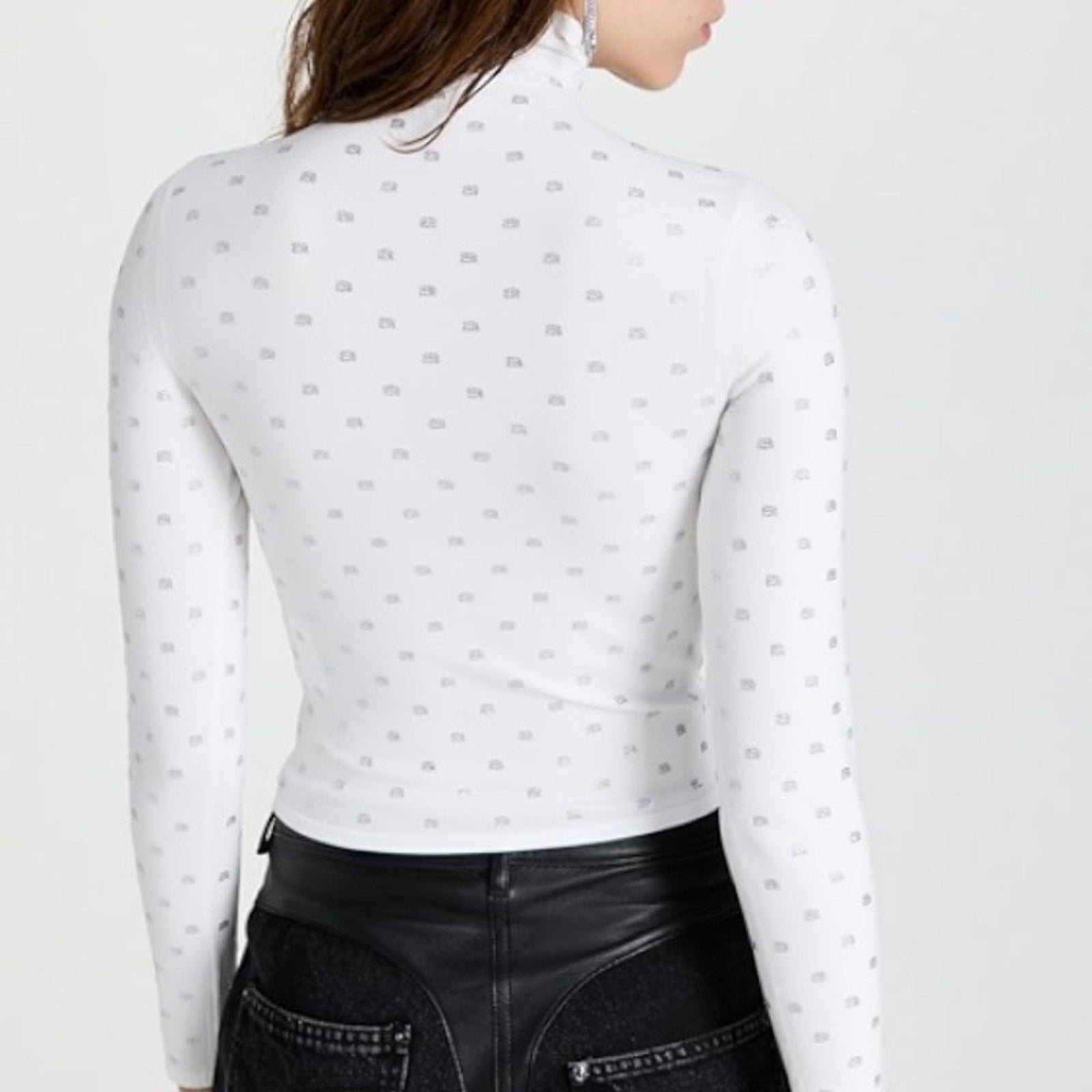 NWT Alexander Wang Crystal Logo Turtleneck  Crystal Logo Turtleneck - size XL