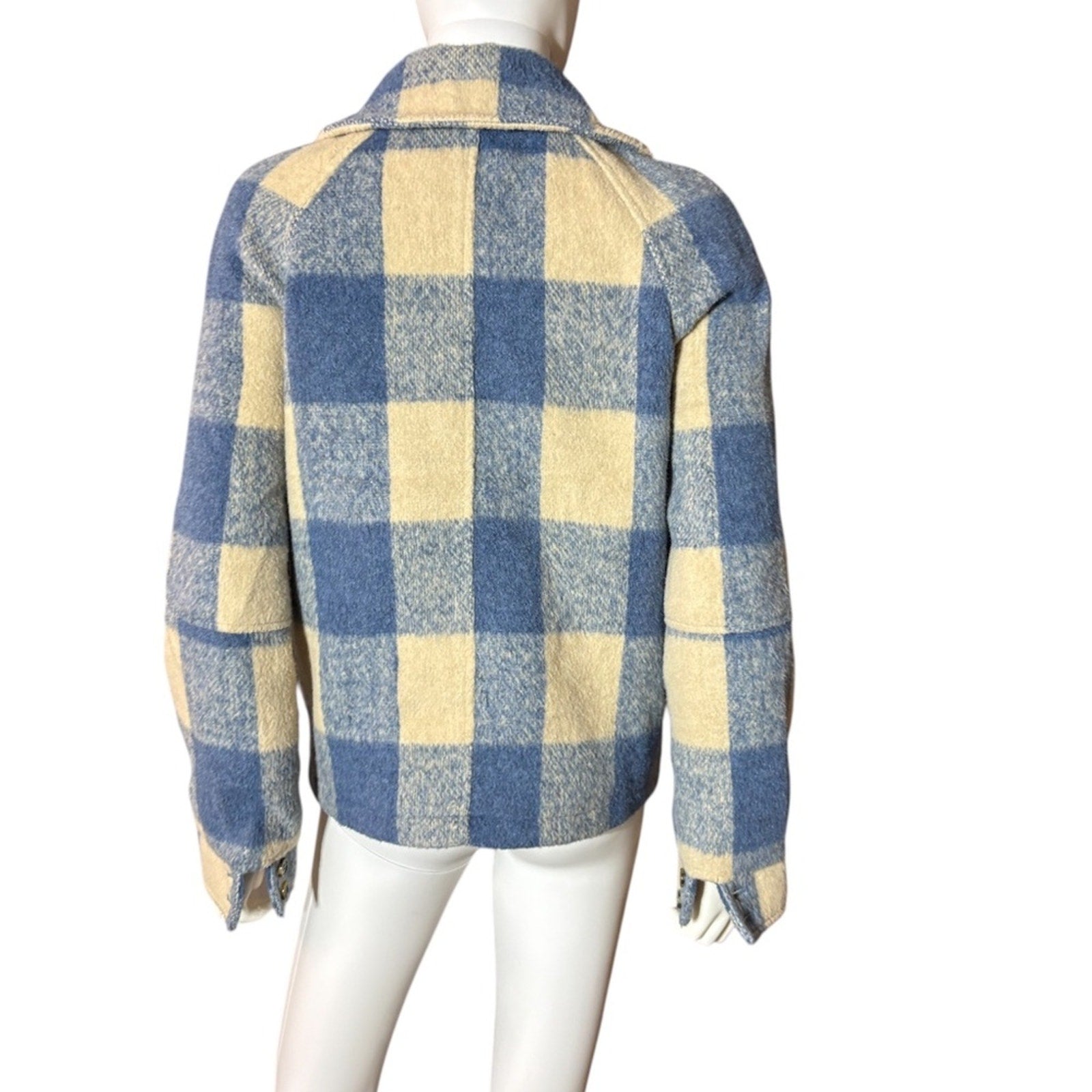 Avec Les Filles Buffalo Check Shacket Blue/White - size XS
