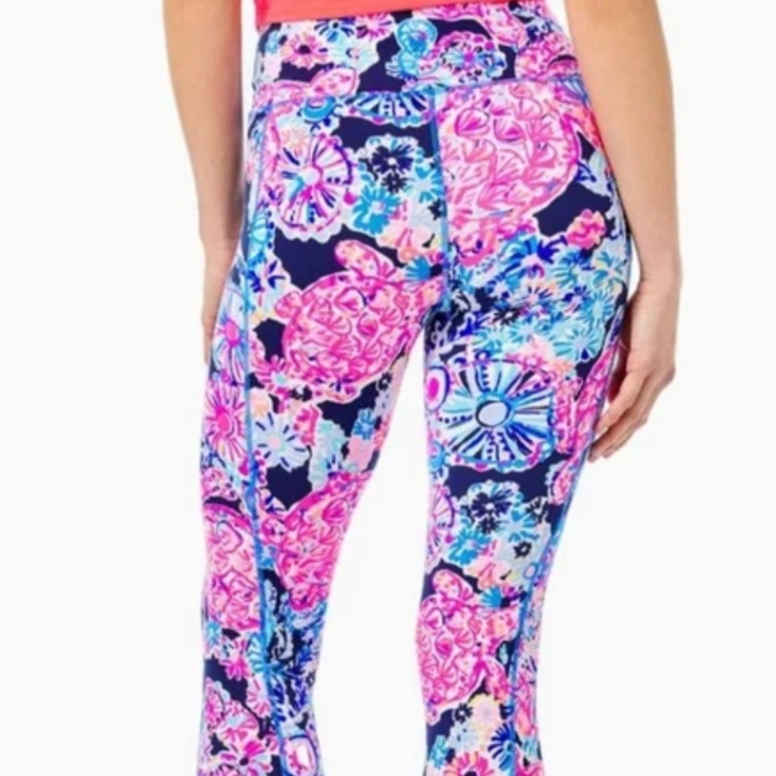 Lilly Pulitzer Weekender Leggings High Rise Midi Turtle Amazement - size M