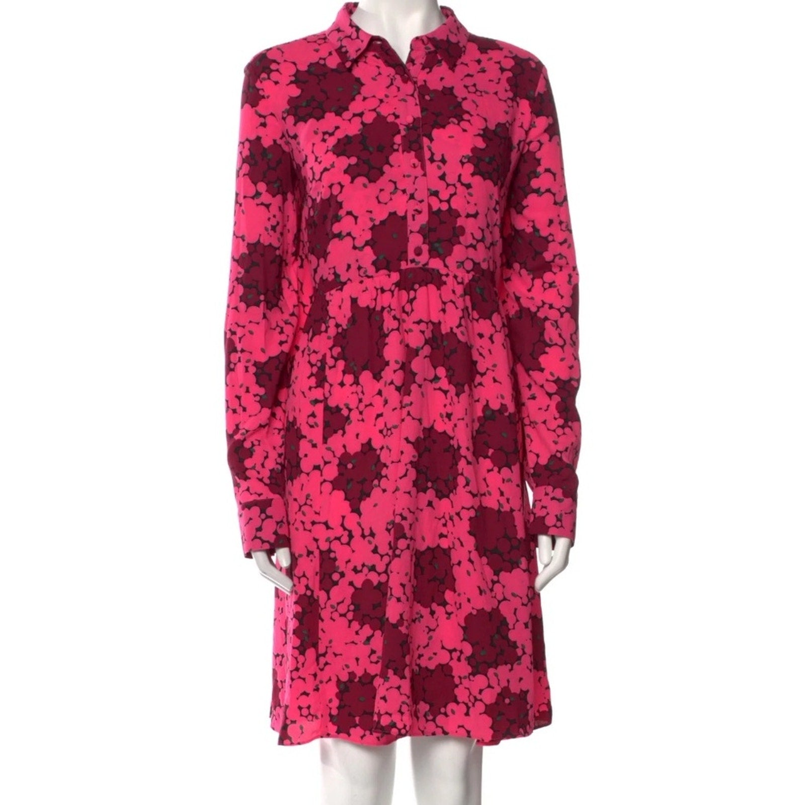 Kate Spade Pink Bubble Dot Smocked Dress - size 14