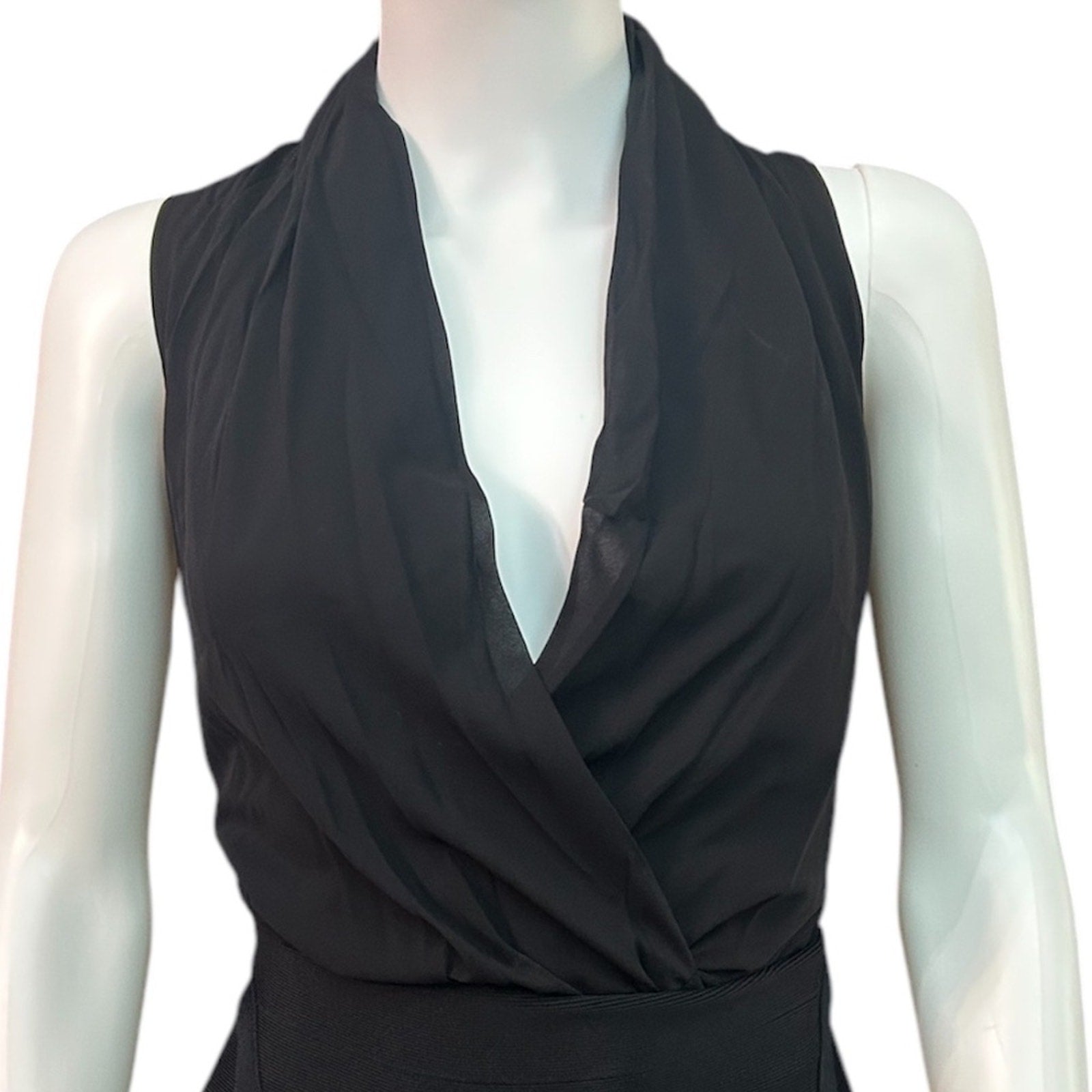 NWT Bebe silk black bodysuit - size XXS