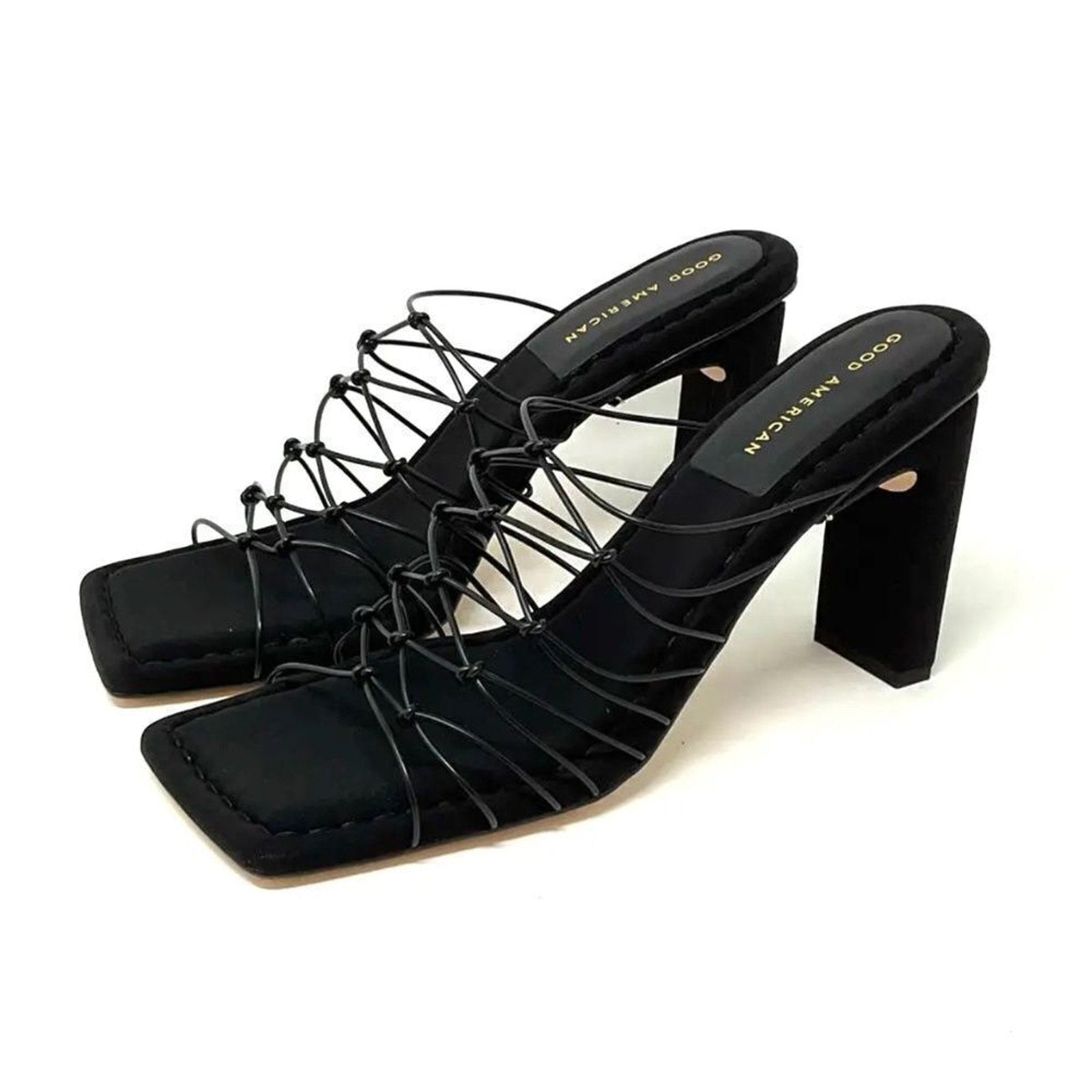 NEW Good American Caged Mule Neoprene Black Size 10.5 GA372N-X