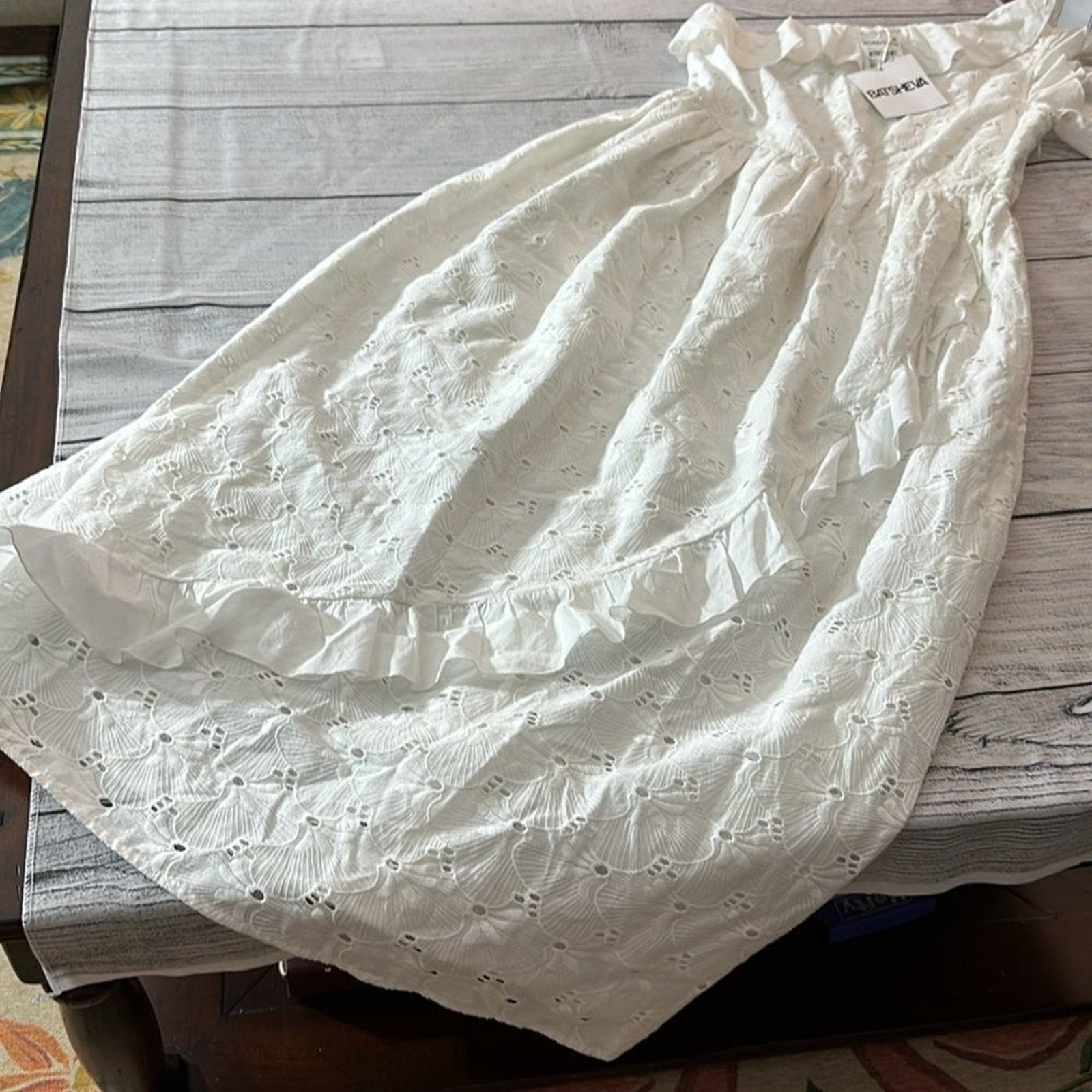 NWT BATSHEVA Jude Dress $475.00 White Broderie Anglaise Eyelet - size 6