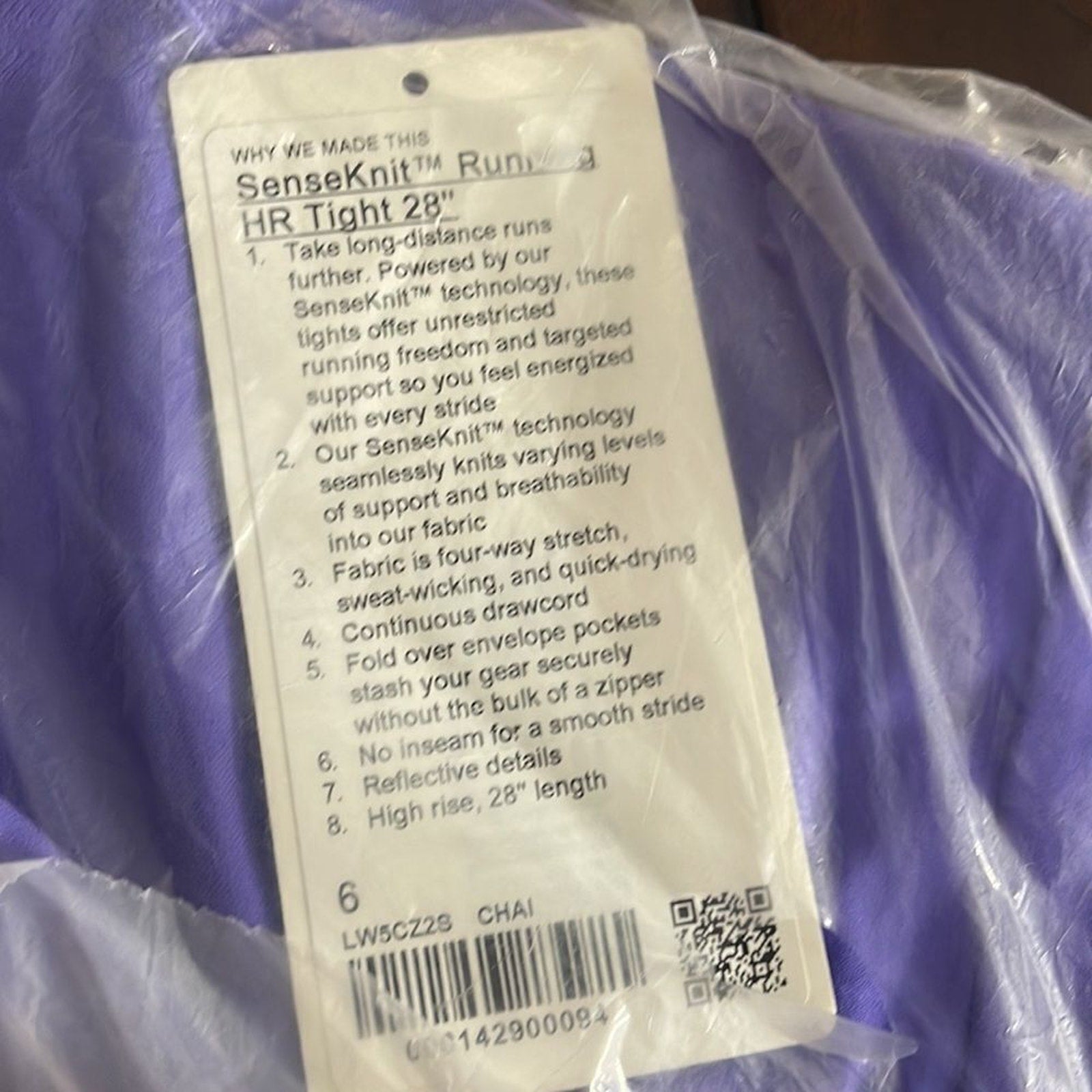 NWT Lululemon SenseKnit High-Rise Running Tight 28" - size 6