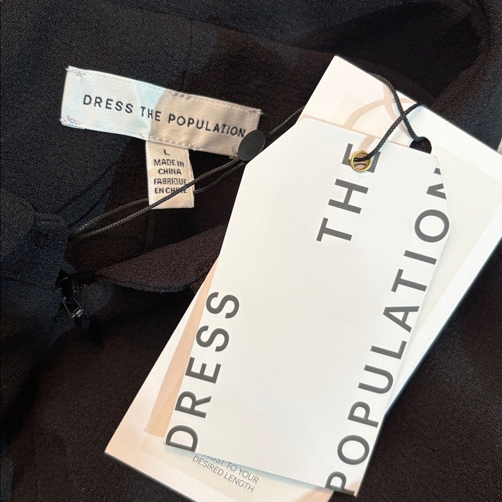 NWT Dress The Population Gloria Front Zip Sheath Dress - size large