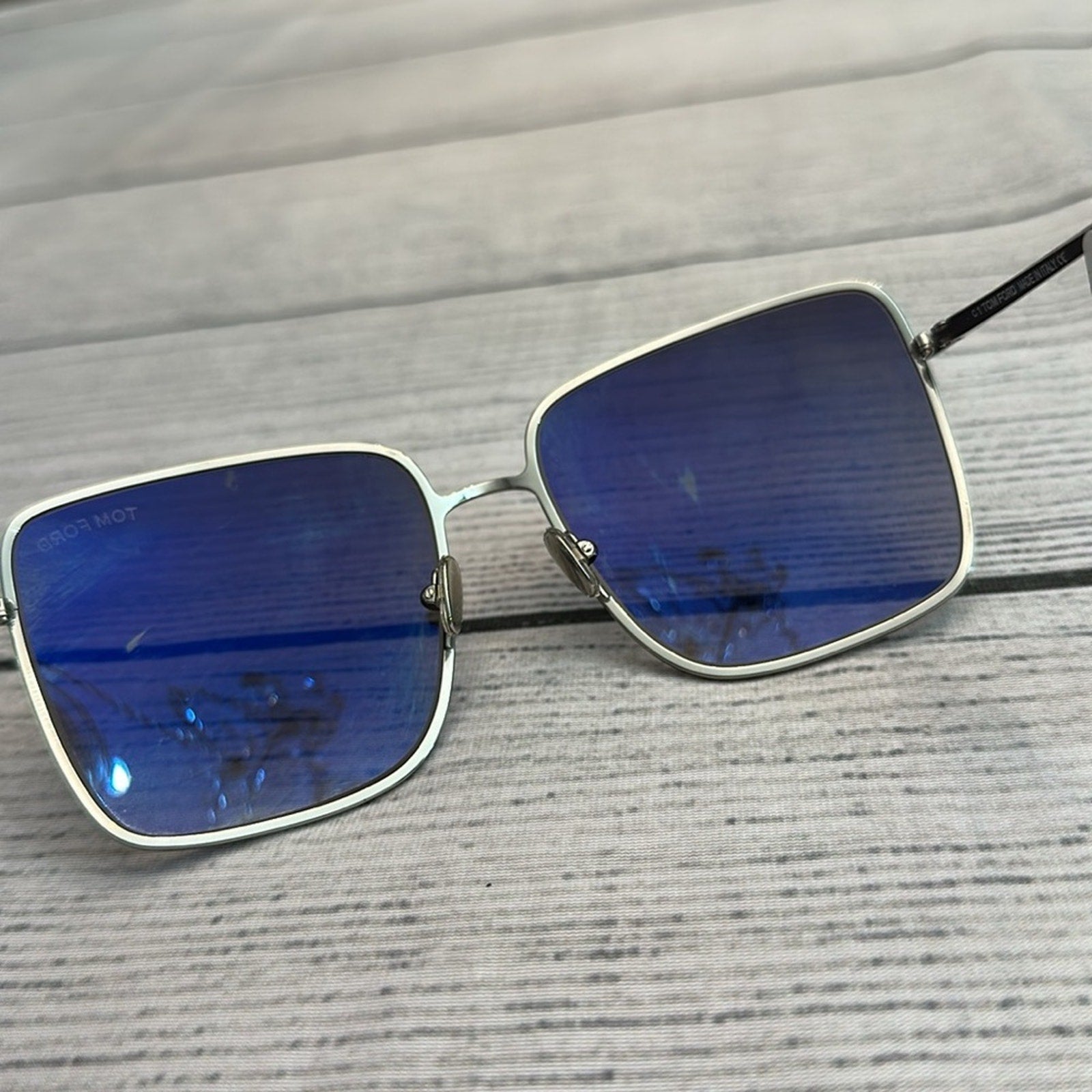 NEW Tom Ford Heather TF739 16B Silver Square Metal Sunglasses Frame 60-17-140