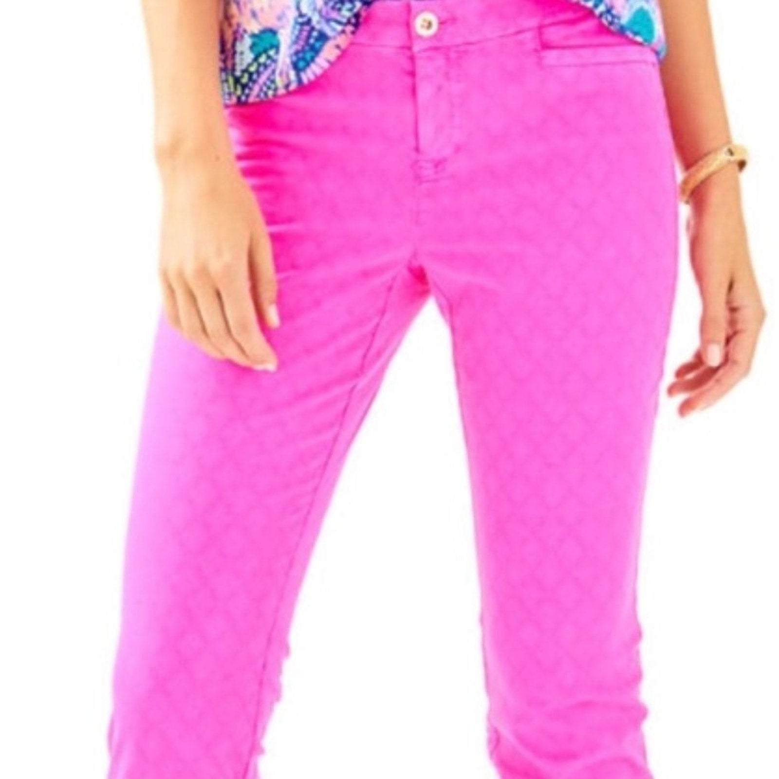 Lilly Pulitzer 29" Kelly Textured Ankle Length Skinny Pant - size 6