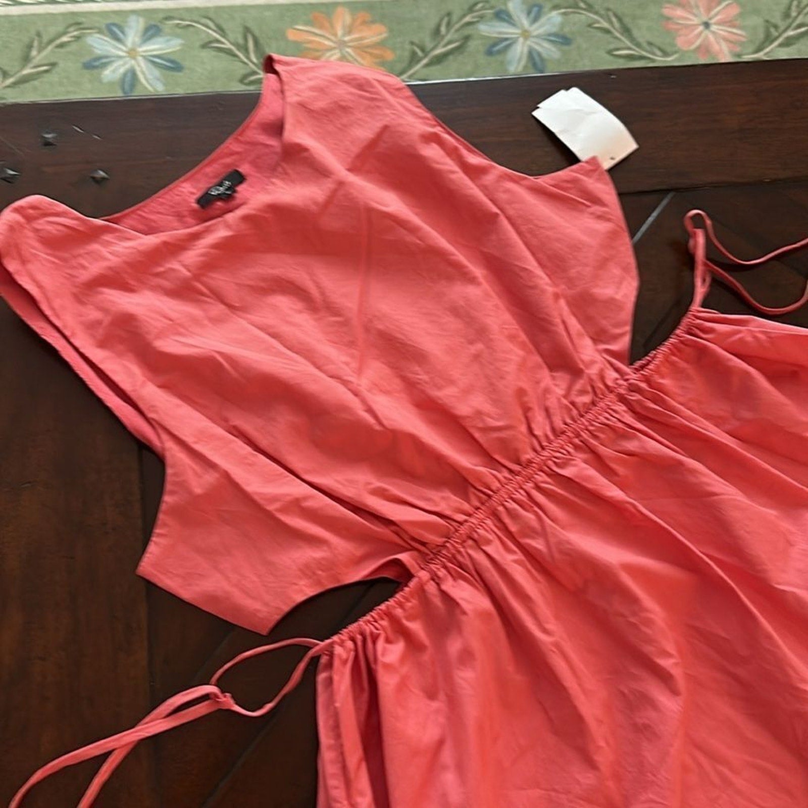 NEW RAILS - Yvette - Cotton Midi Dress - Coral - size Large