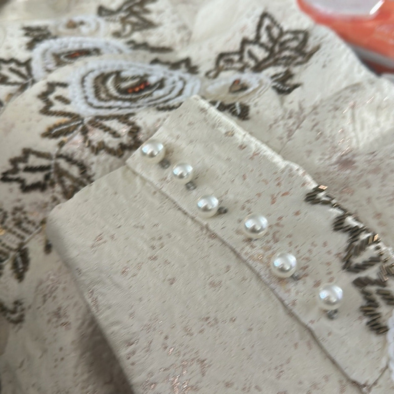 Boston Proper Floral Sequin Embellished Jacket - size 6