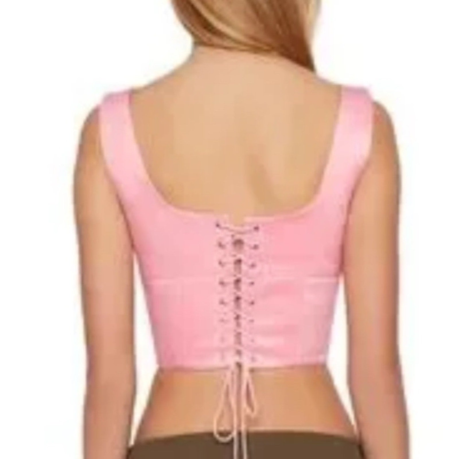 Danielle Guizo Satin Lace Up Bustier Corset - Medium