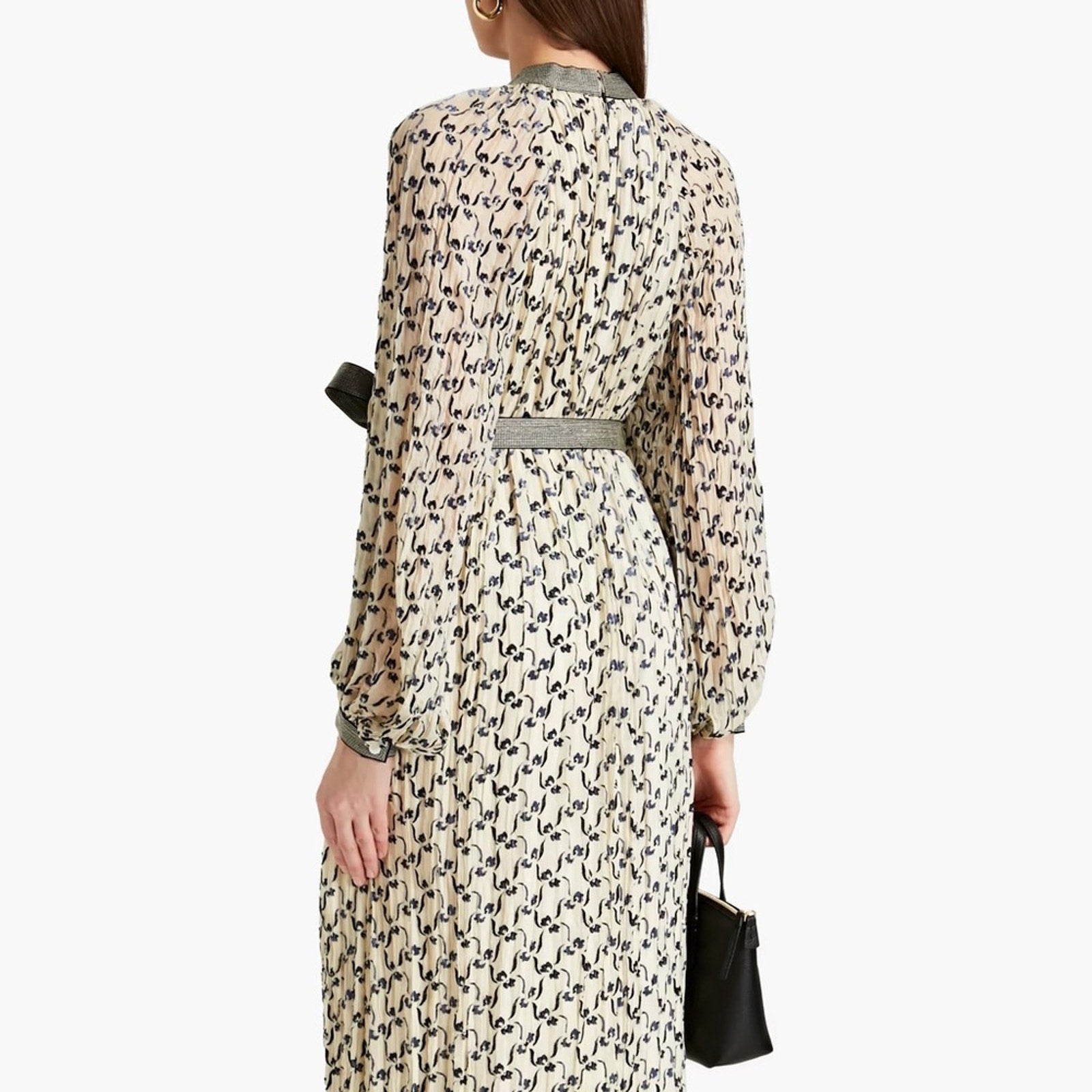 TORY BURCH Belted devoré-velvet maxi dress - size 2