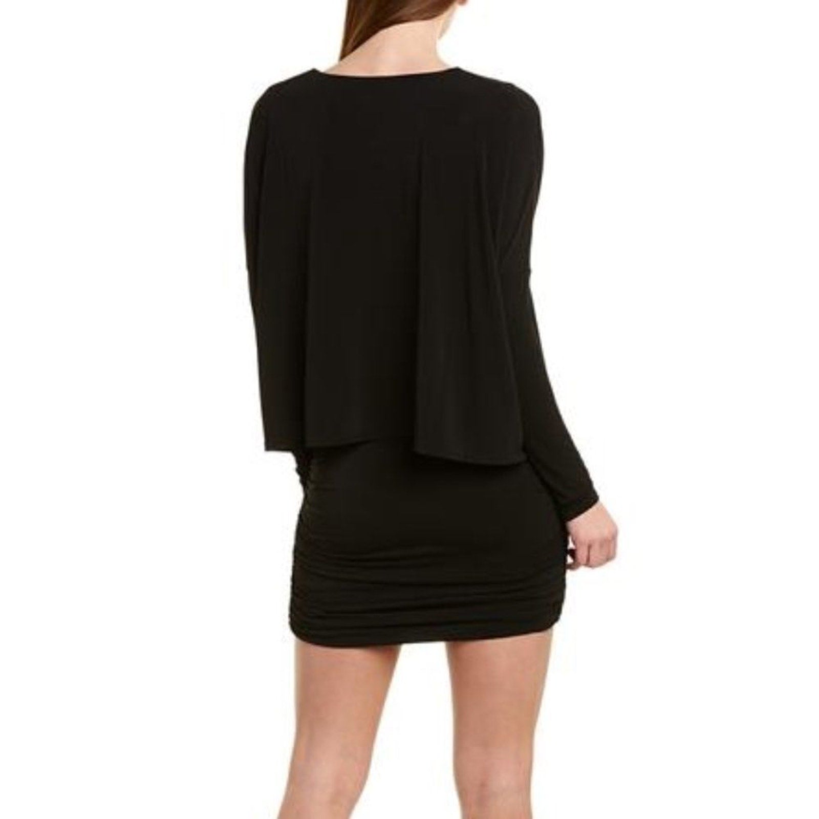 NWT BCBGMAXAZRIA Ruched Sheat Casual Black Dress - size M