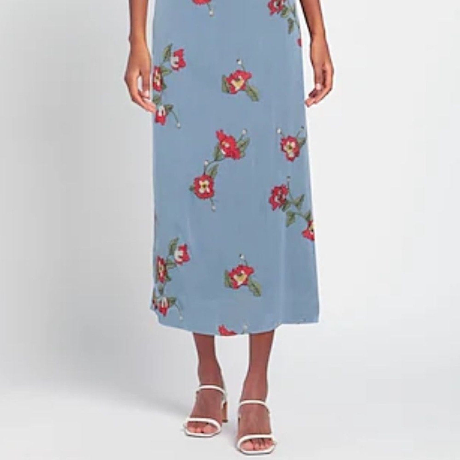 NEW Rag & Bone Women's Blue Joelene Embroidered Crepon Midi Dress - size 4