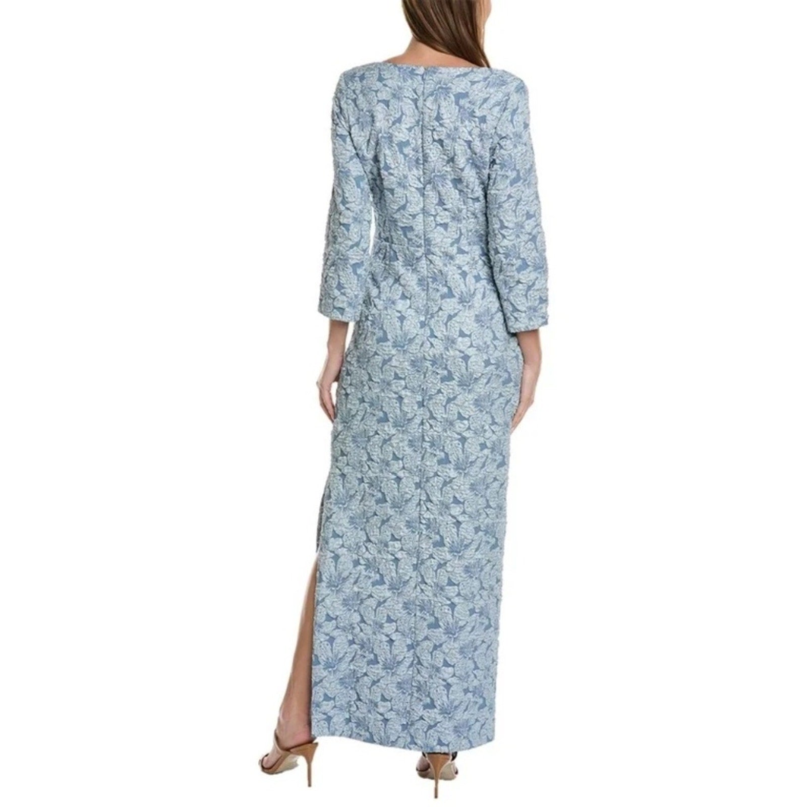 NWT $278 JS Collections Remi Sweetheart Column Gown Slate - size 4