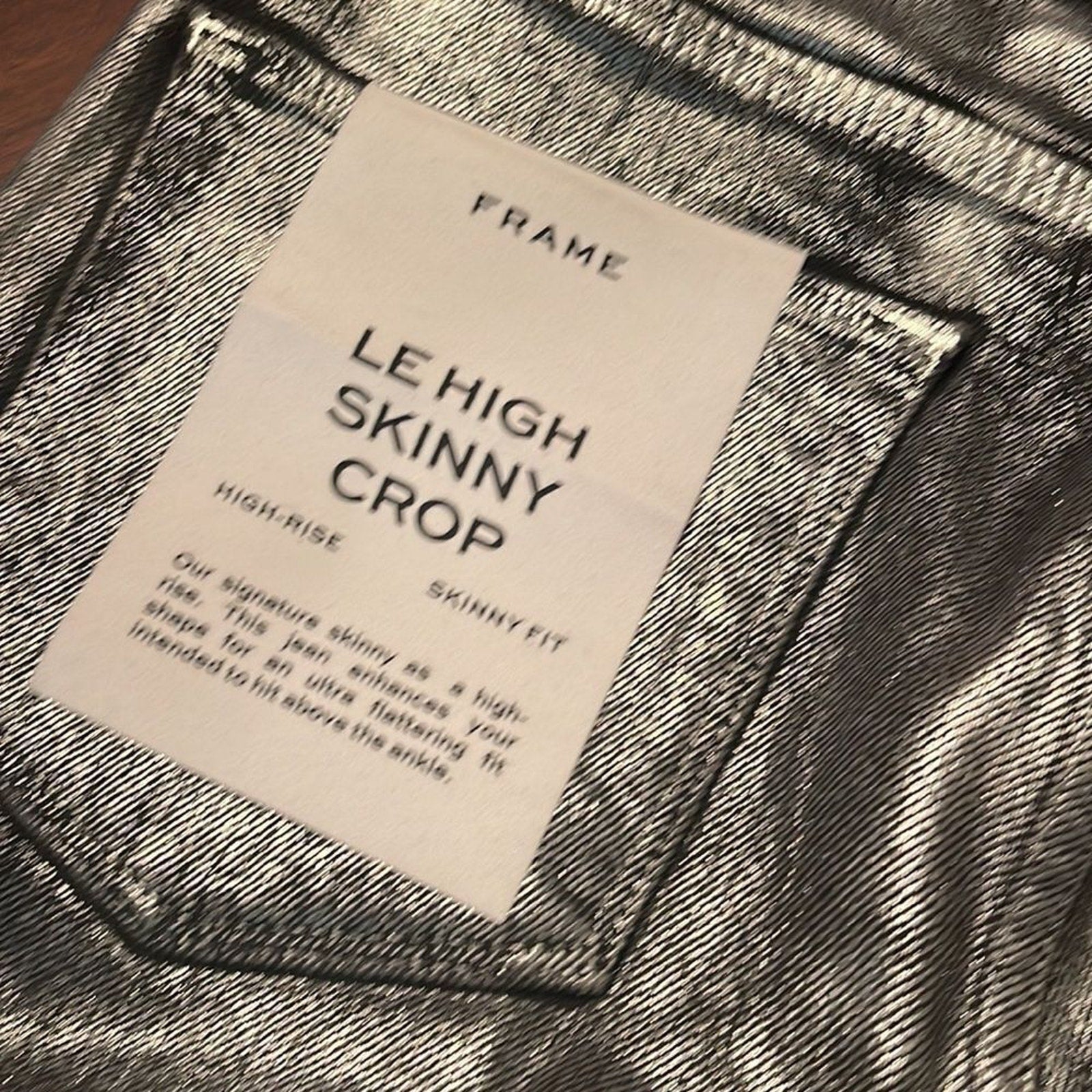 NWT FRAME - LE HIGH SKINNY CROP CHROME NOIR size 27