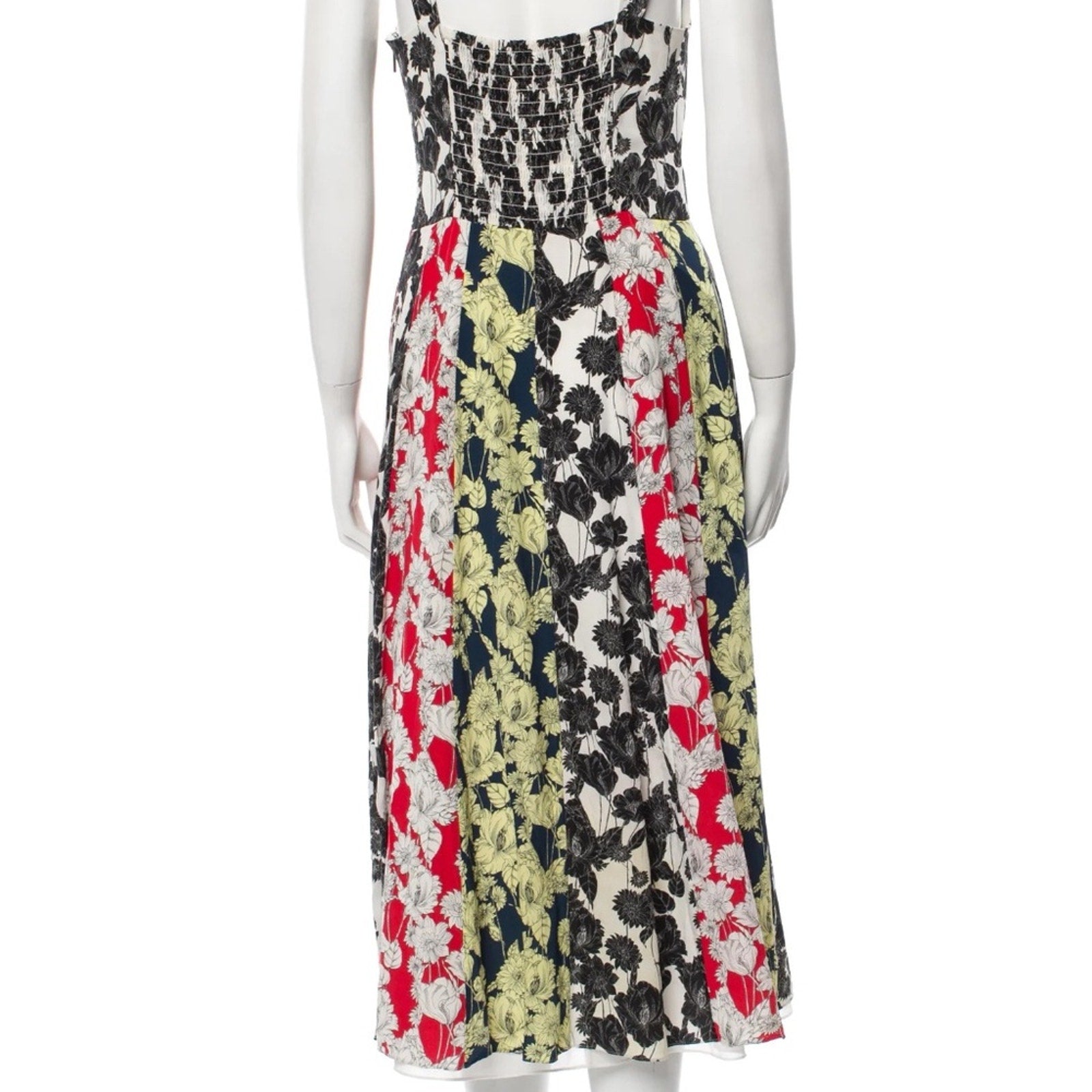 Jason Wu Mix Print A-Line Paneled Sweetheart Dress 100% Silk - size 6