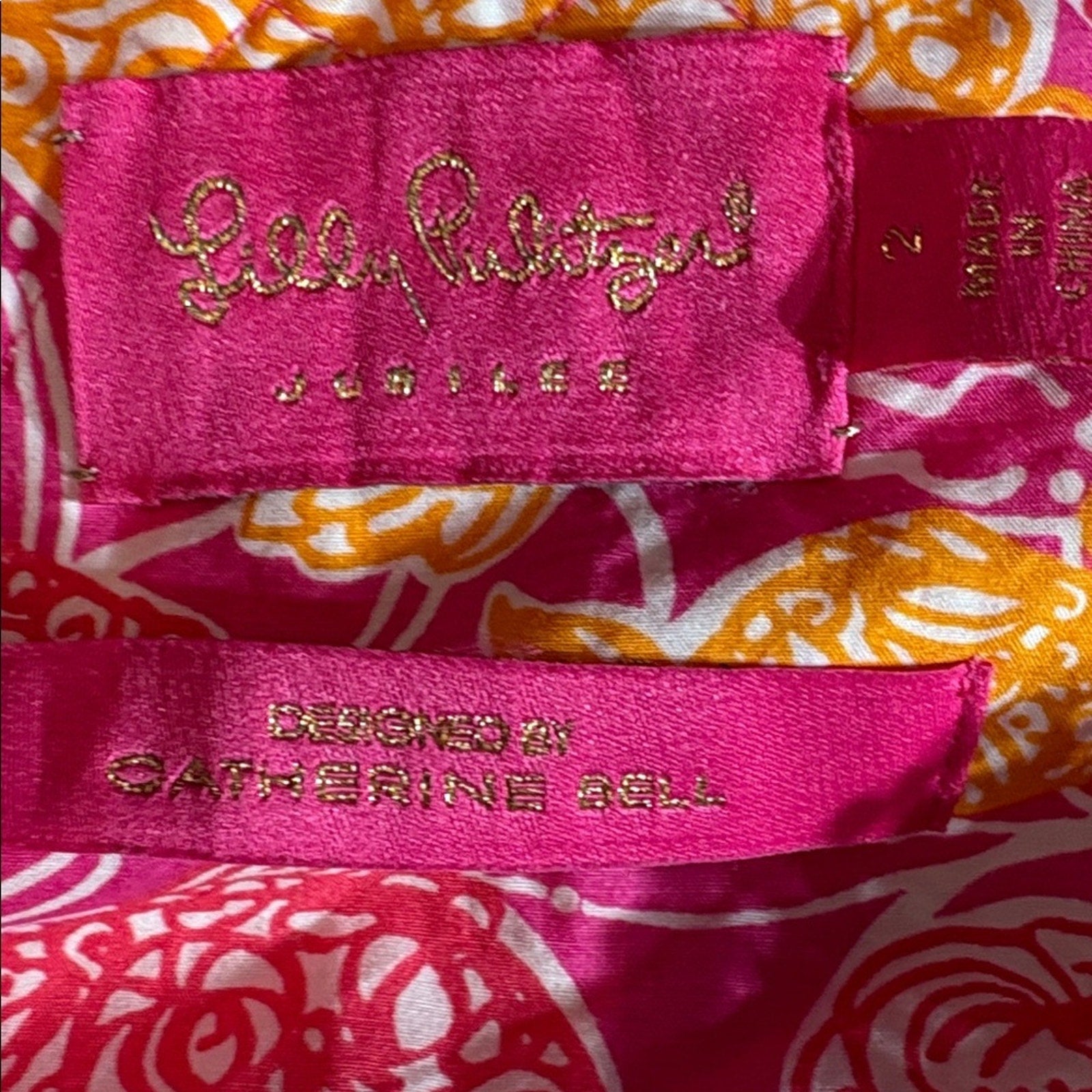 Lilly Pulitzer Jubilee Catherine Bell Lace Trim Tropical Print - Size 2