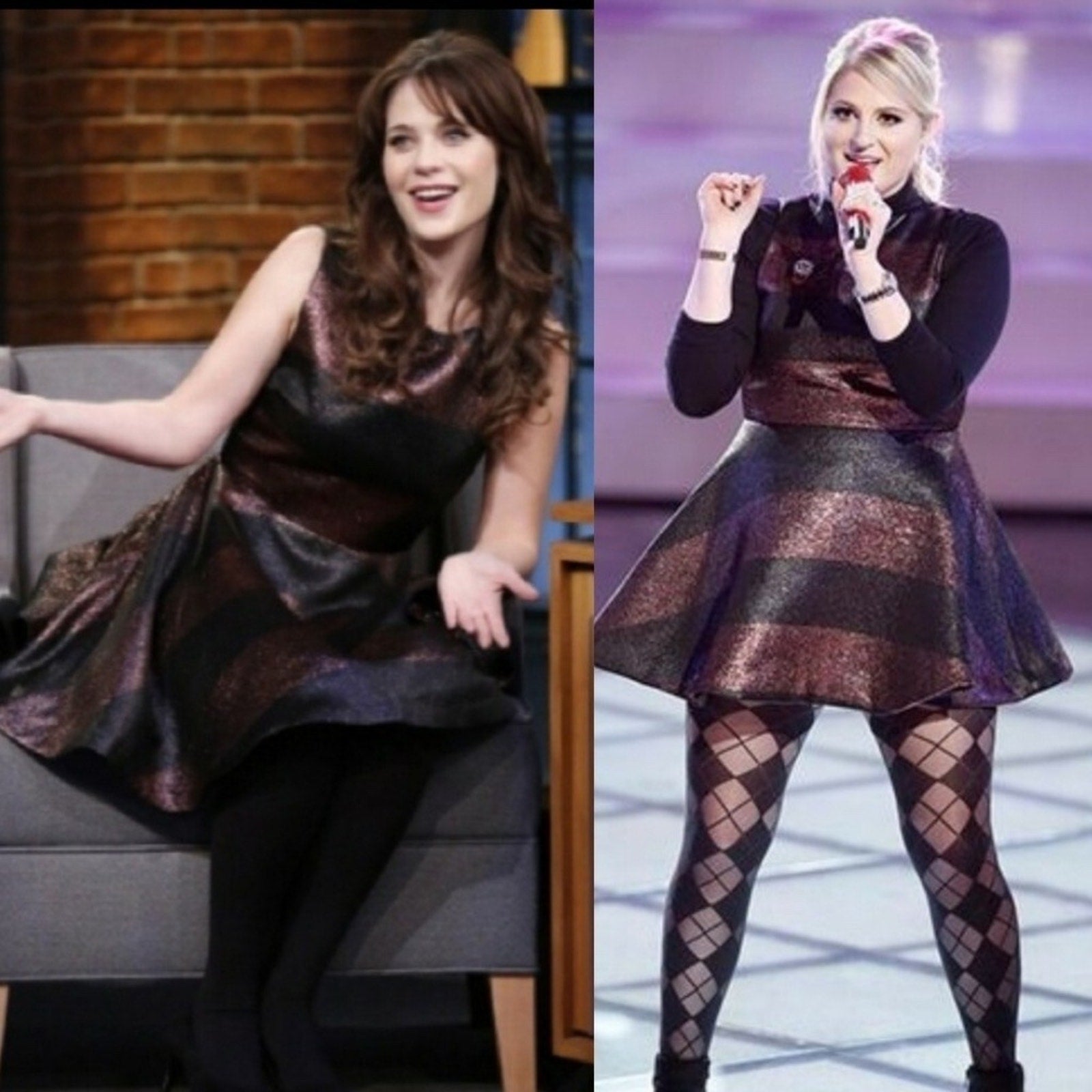 Alice + Olivia Foss Metallic Stripe Dress Size 4