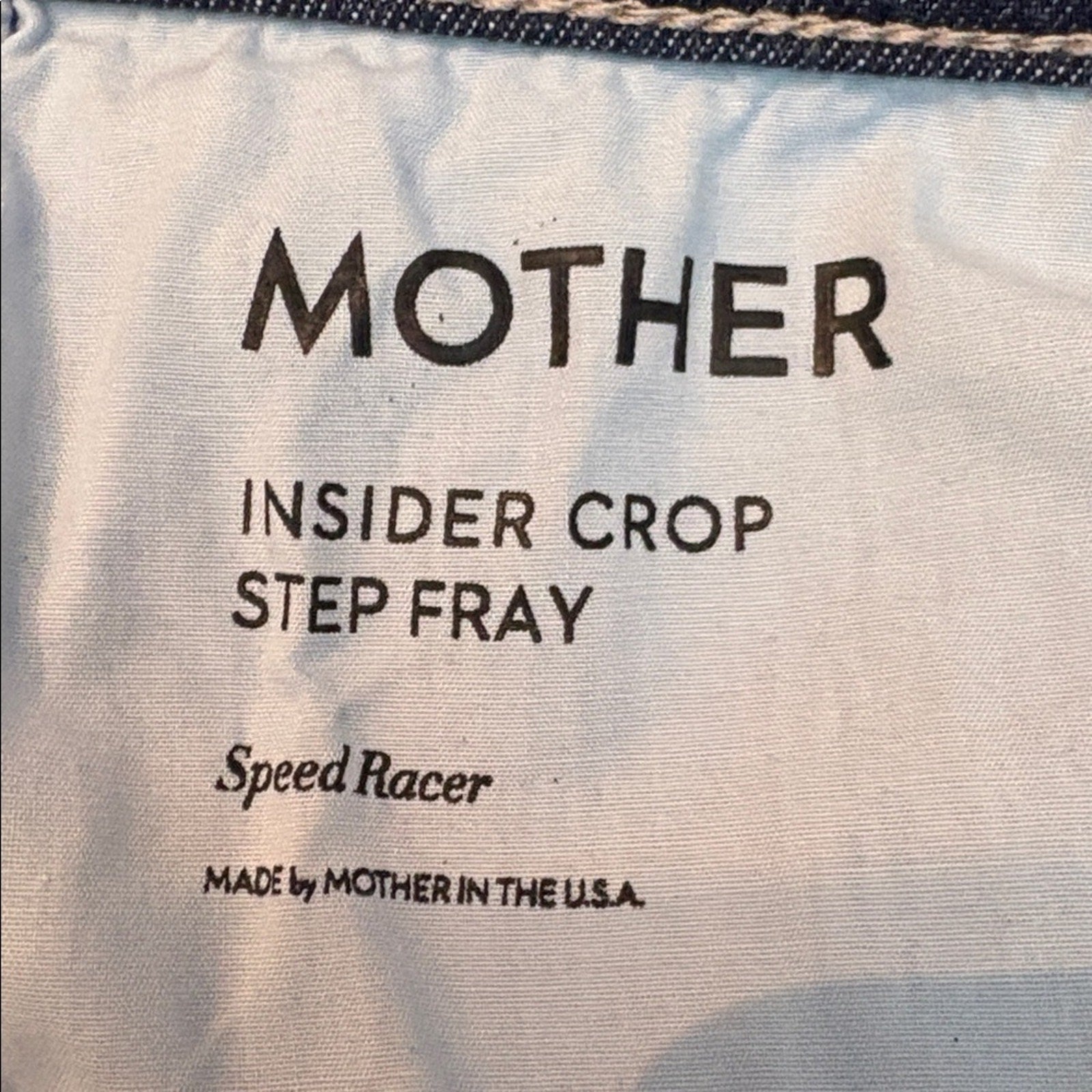 MOTHER The Looker Blue Ankle Fray Skinny Jean Red Tuxedo Stripes - size 30