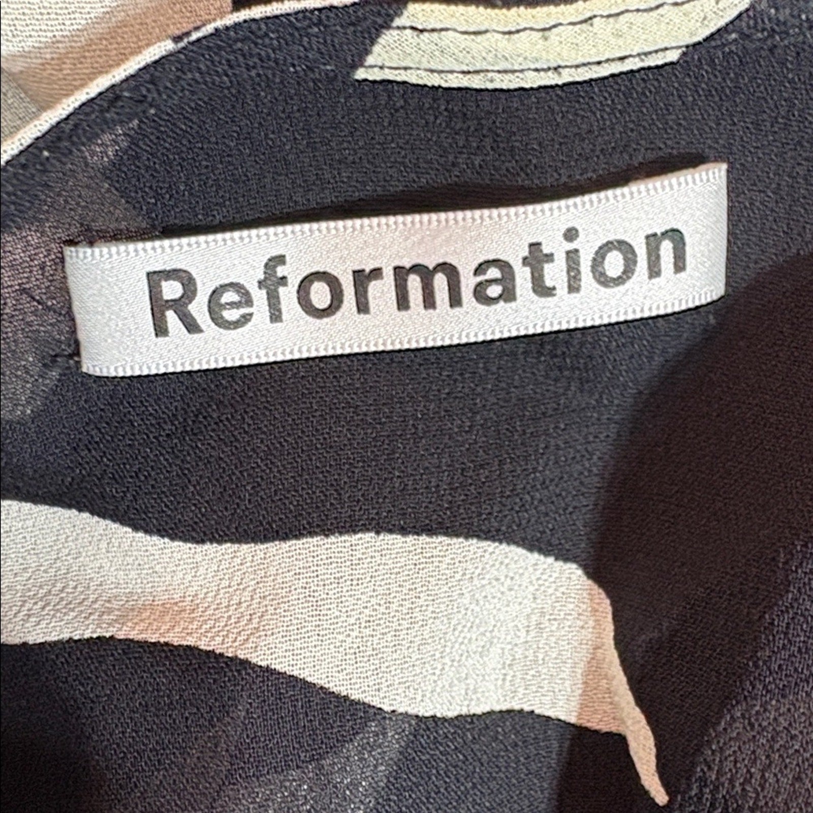 Reformation Sammy Wrap Mini Dress Black White - size small