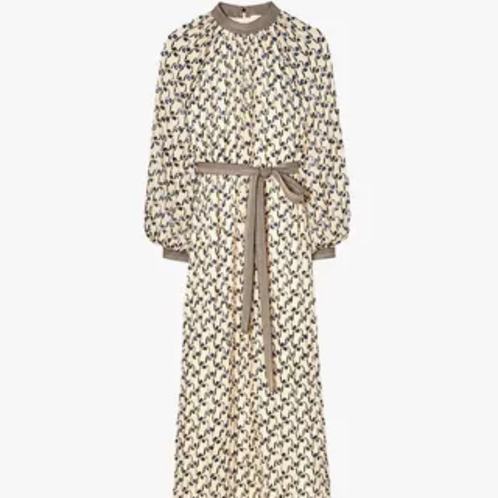TORY BURCH Belted devoré-velvet maxi dress - size 2
