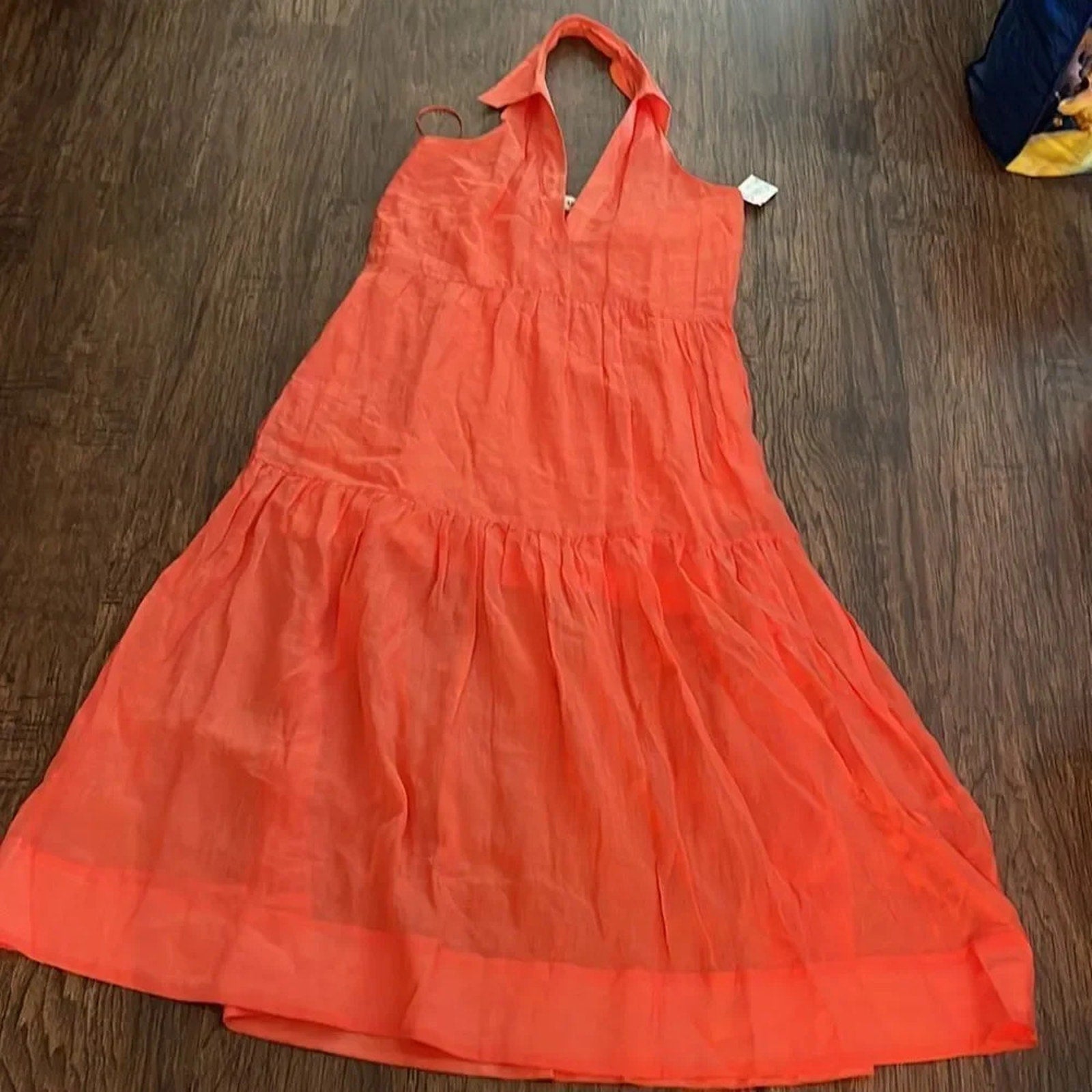 NWT Nicholas Halo Halter Collared Tiered Maxi Dress - size 14