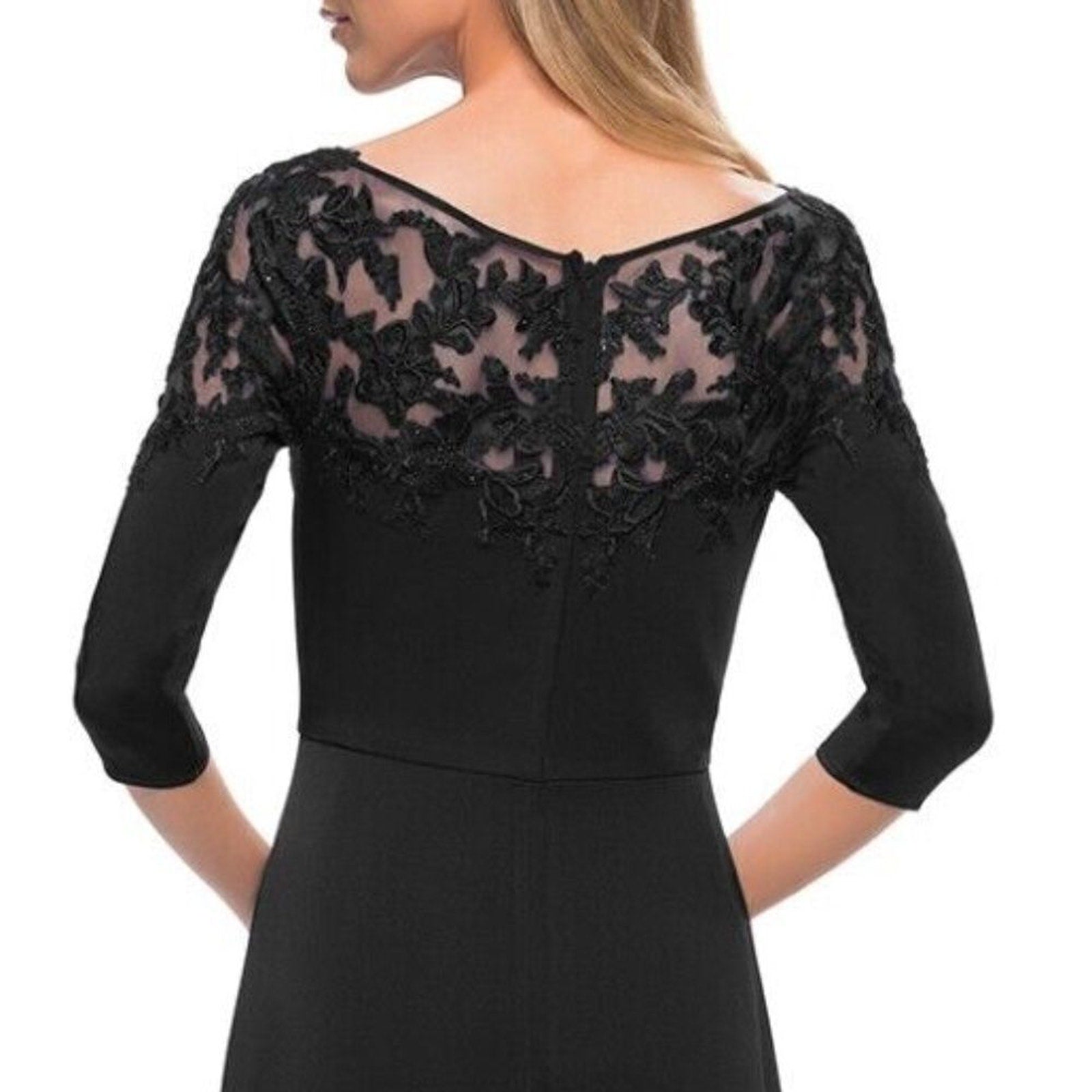 NEW La Femme 29227 Embroidered Illusion Neck Gown - size 4