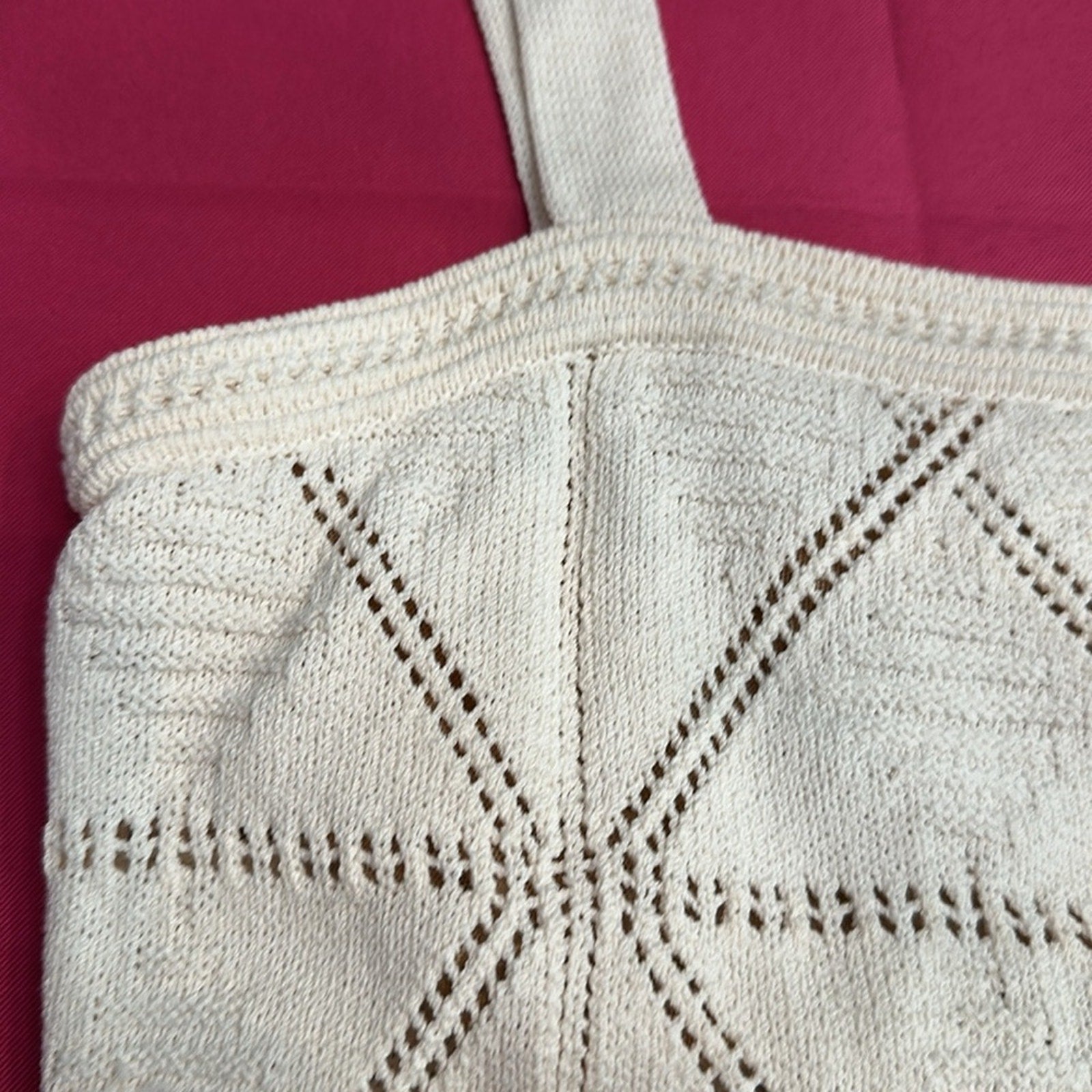St John Sport cream crochet top - size large