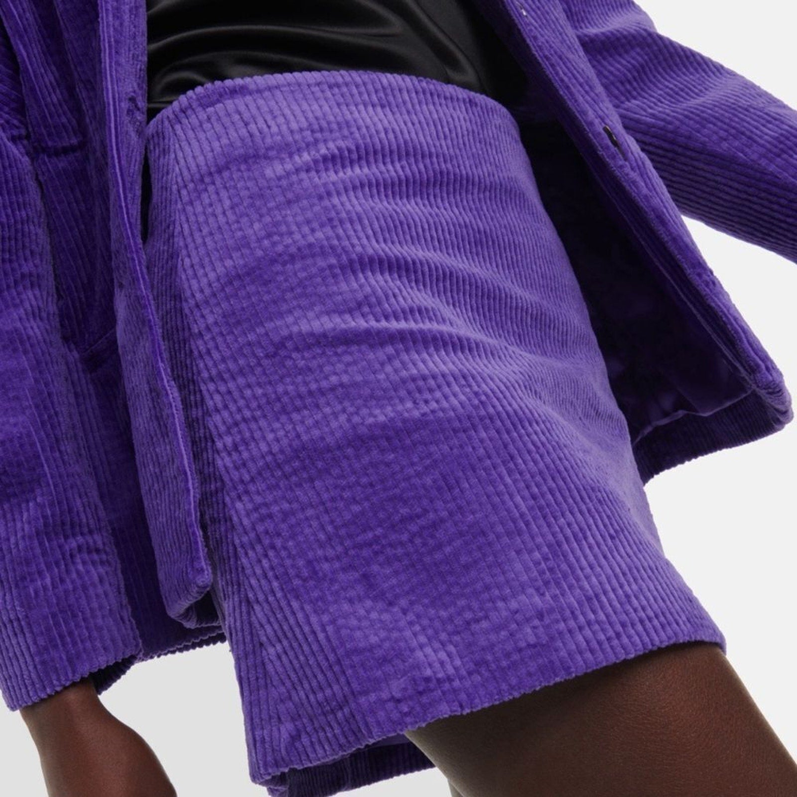 NEW Ganni PURPLE CORDUROY MINI SKIRT - size 4
