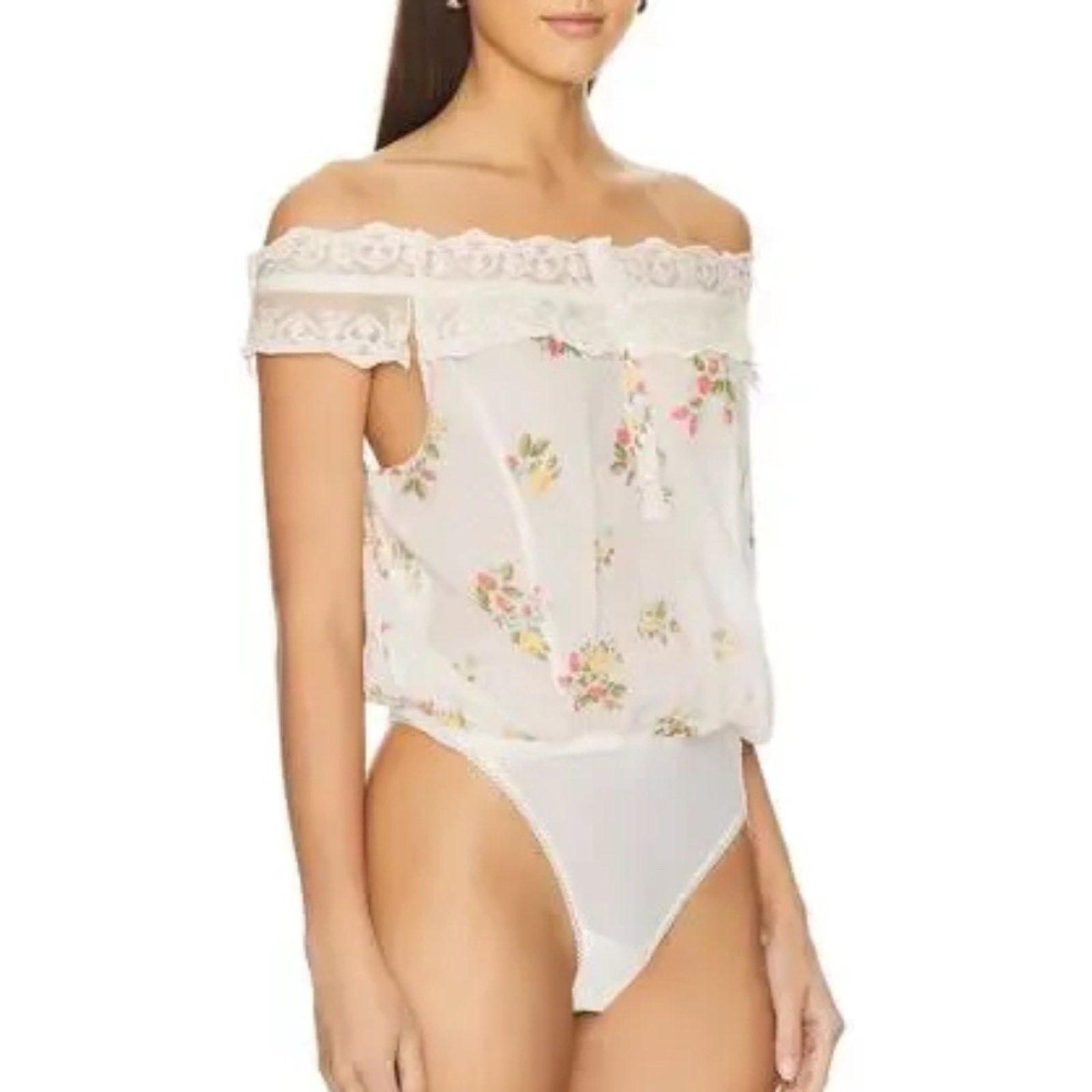 NWT Free People Morning Call Floral Bodysuit - size M