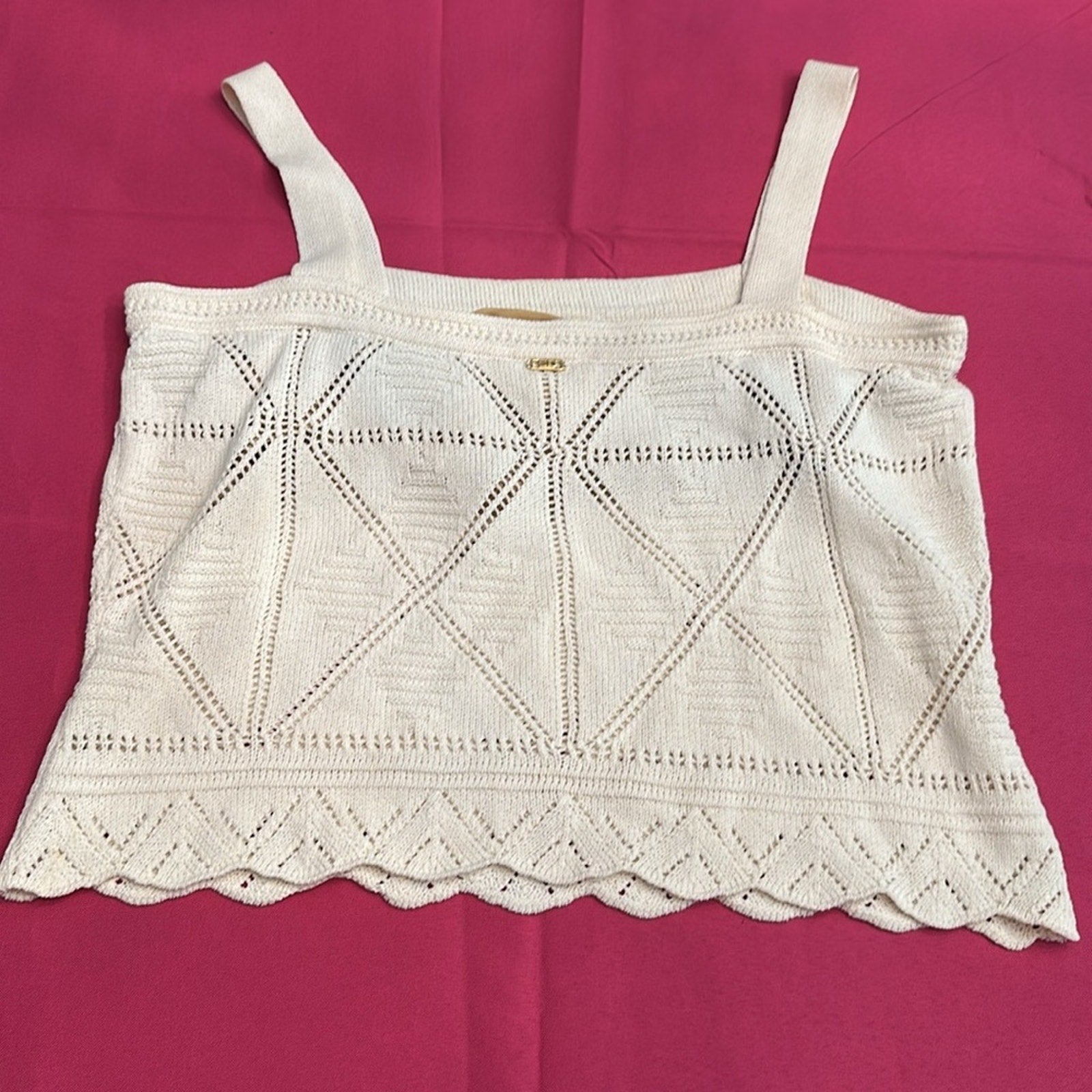 St John Sport cream crochet top - size large
