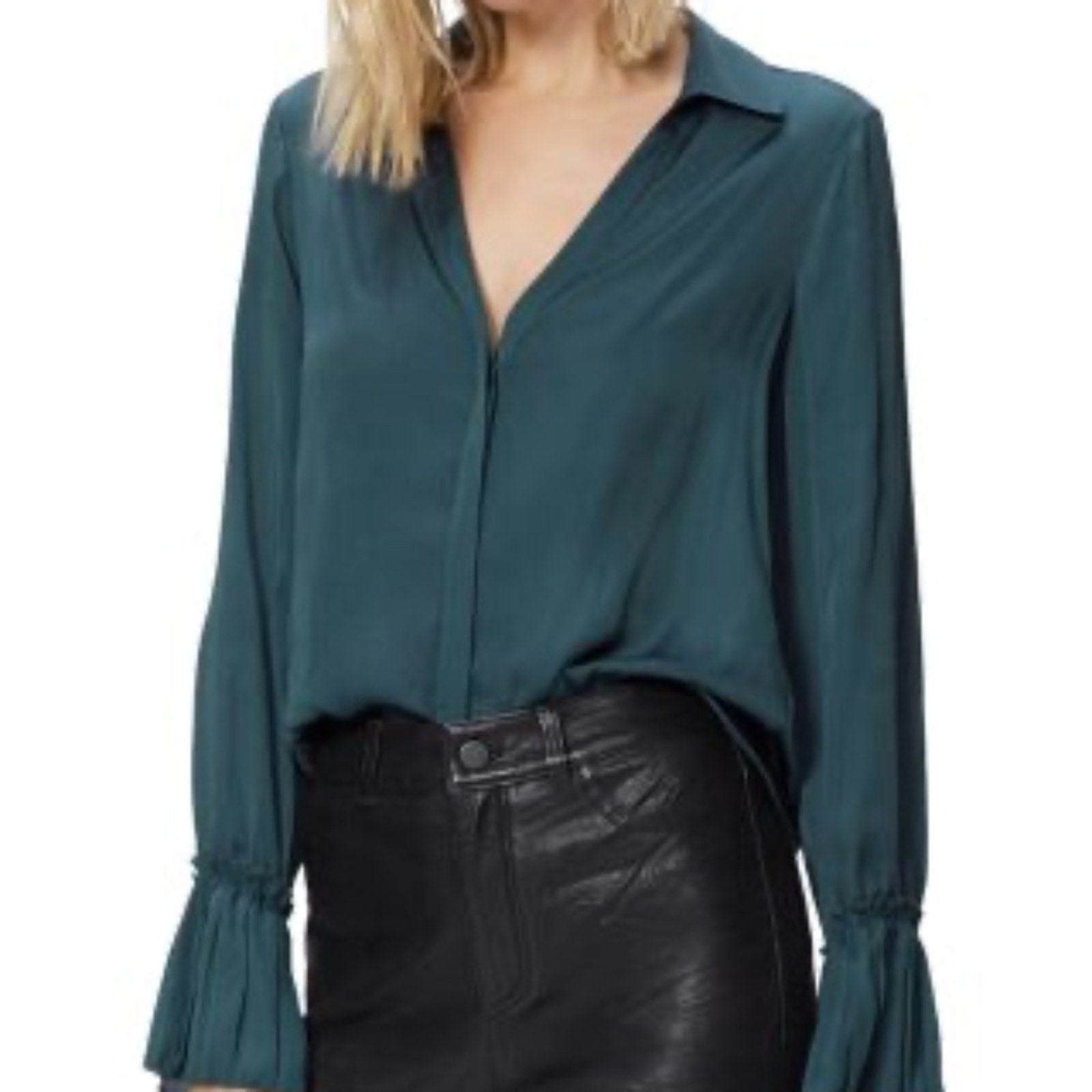 PAIGE Women's Abriana Long Sleeve Button Down Blouse - size M