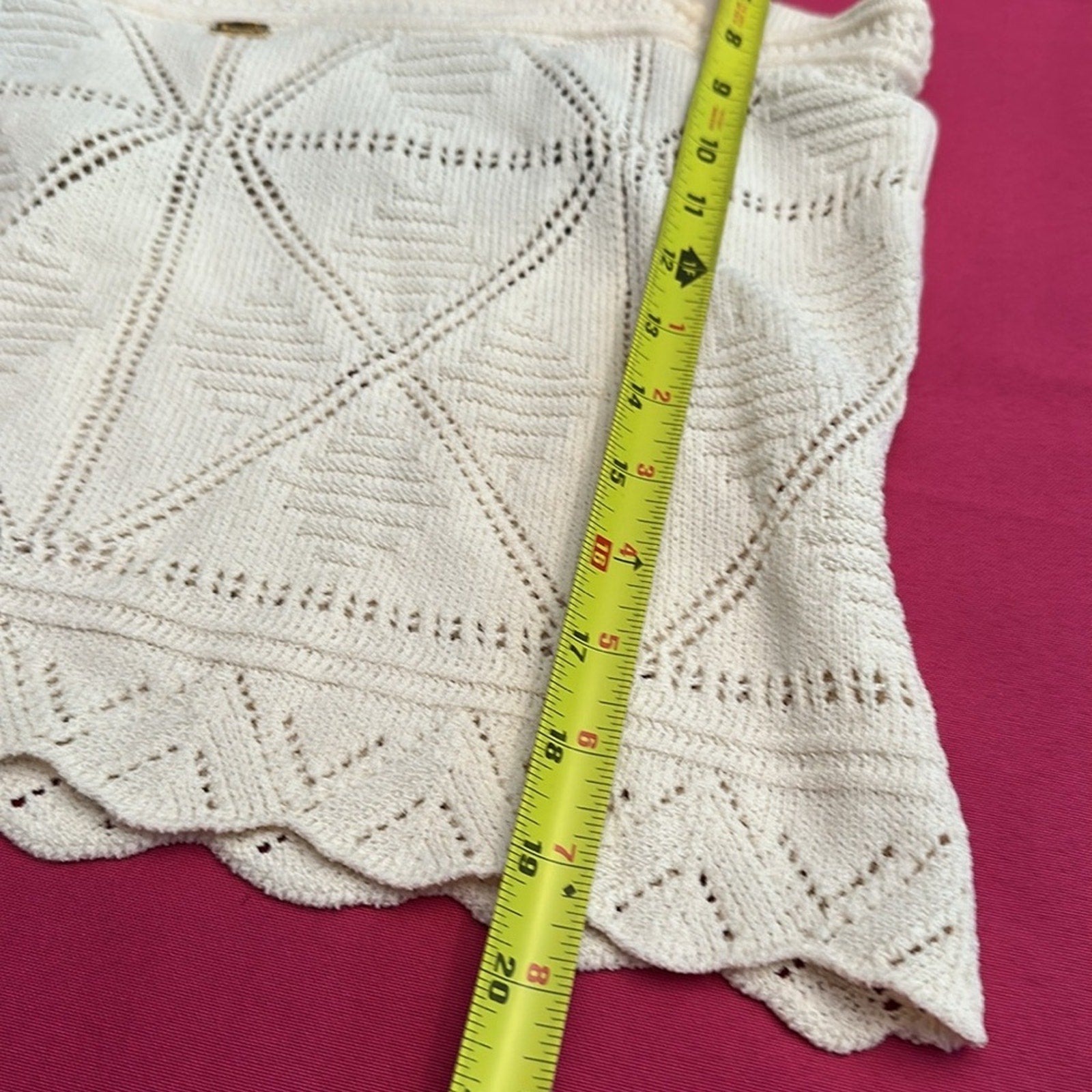 St John Sport cream crochet top - size large