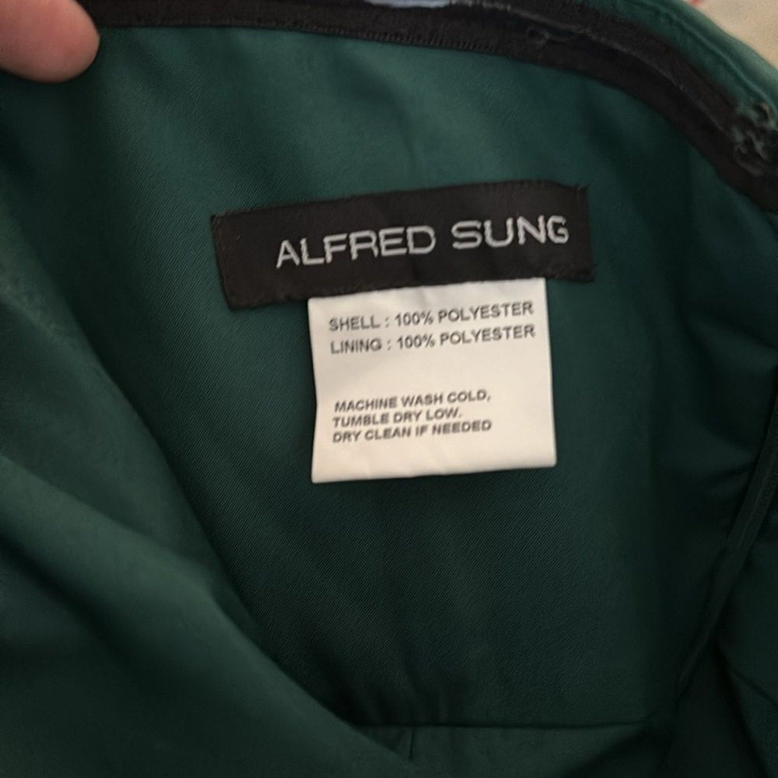 NEW Alfred Sung Hunter Green Strapless Satin Gown Size 2 $252 D832
