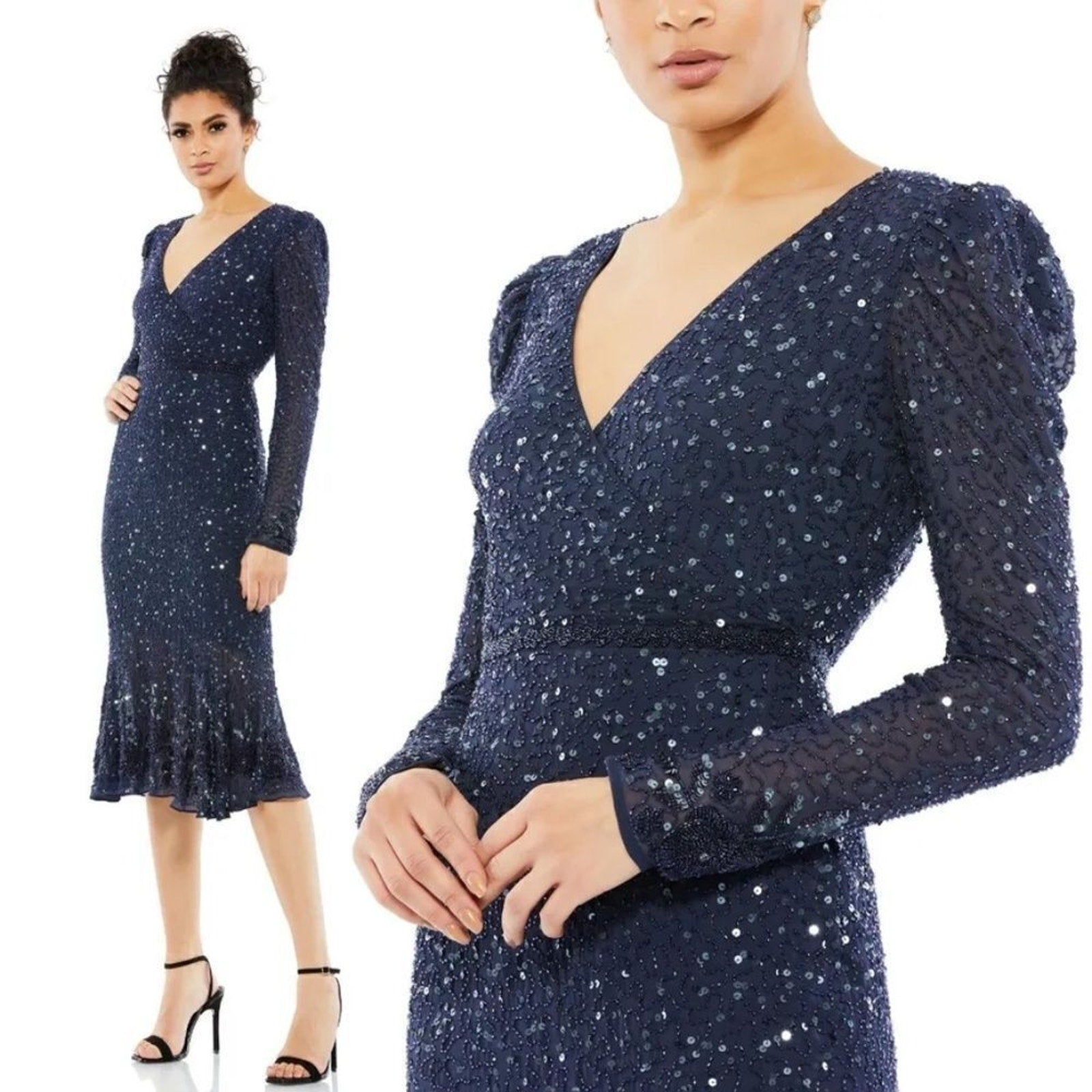 NWT Mac Duggal Fit & Flare Sequin Dress - size 8