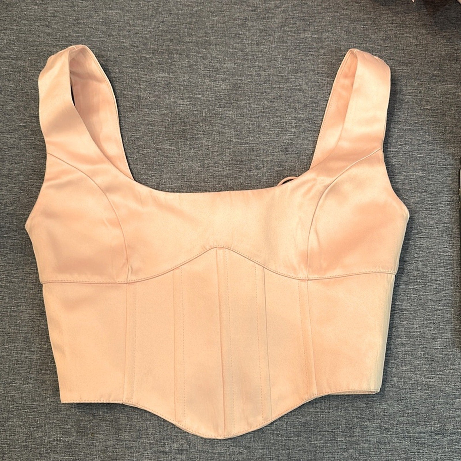 Danielle Guizo Satin Lace Up Bustier Corset - Medium