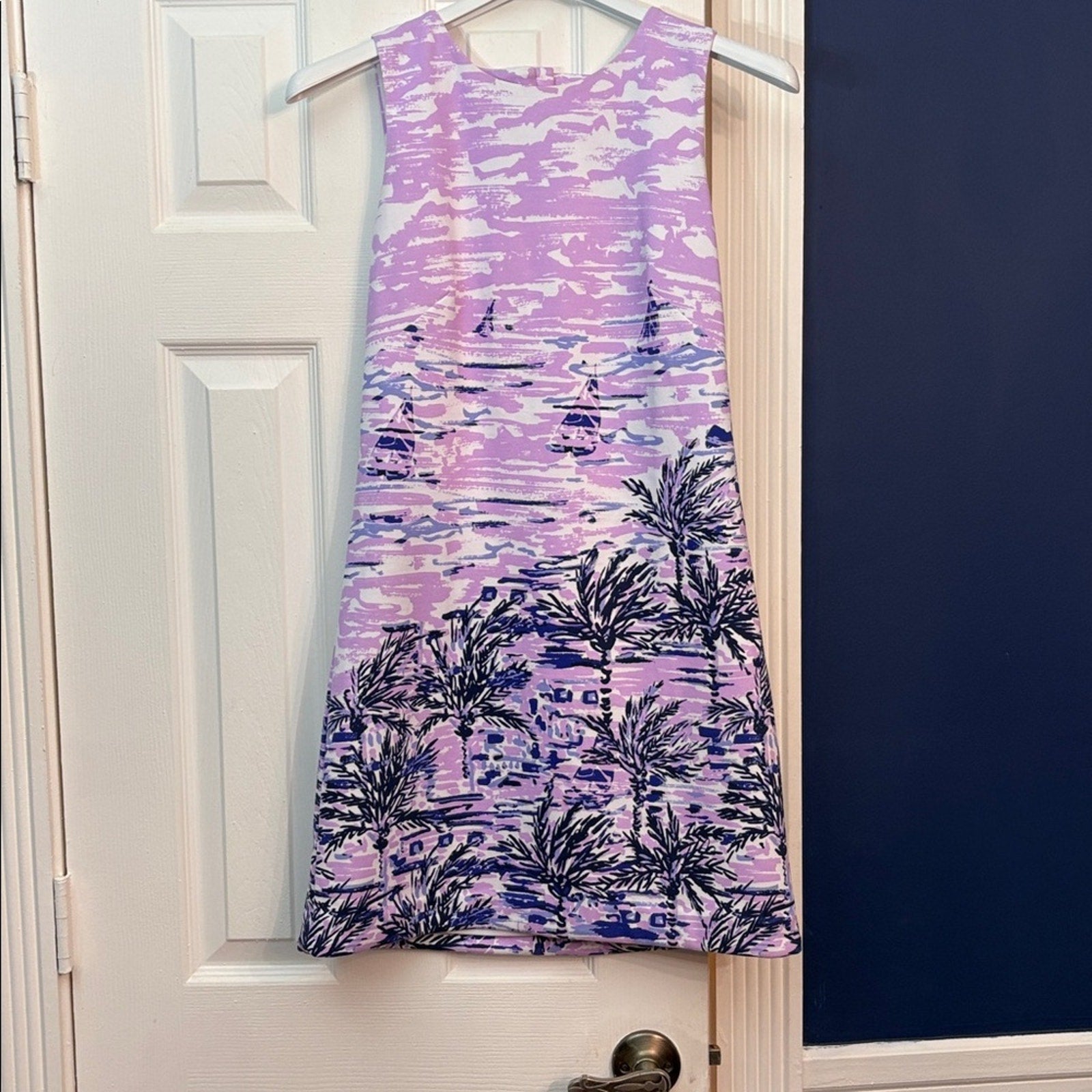 Lilly Pulitzer Gellar Purple Iris On The Horizon Pique Knit Shift Dress- size XS
