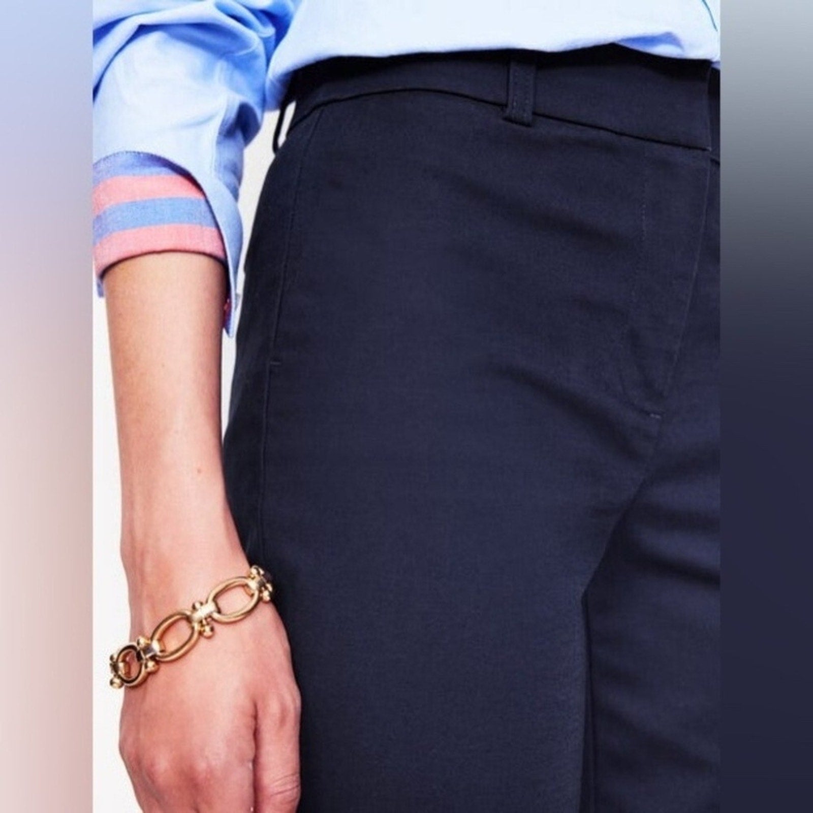 Boden Women’s Bistro Cropped Trousers in Navy Size 8R