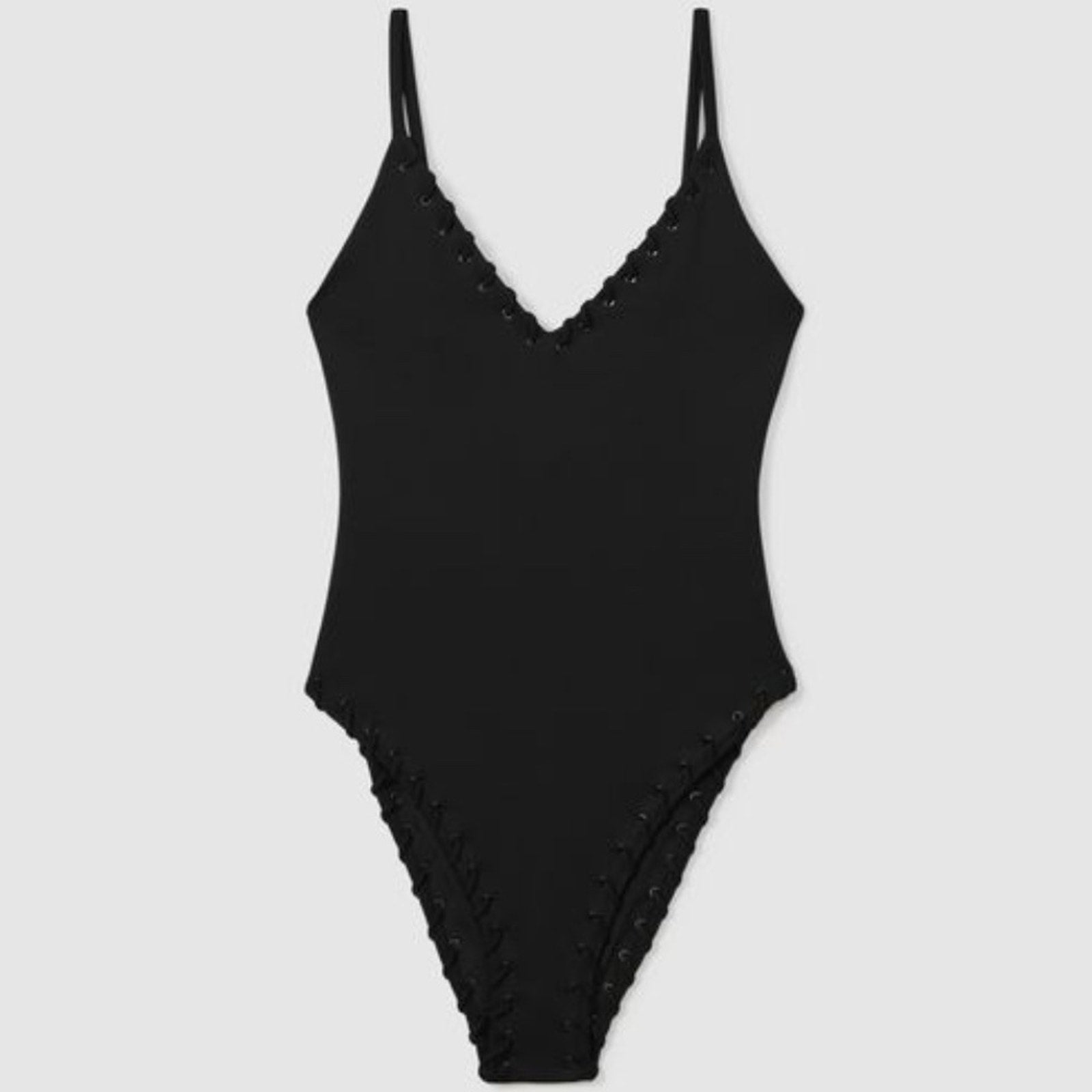 NEW Good American Black Good American Whip Stitch Swimsuit - size M