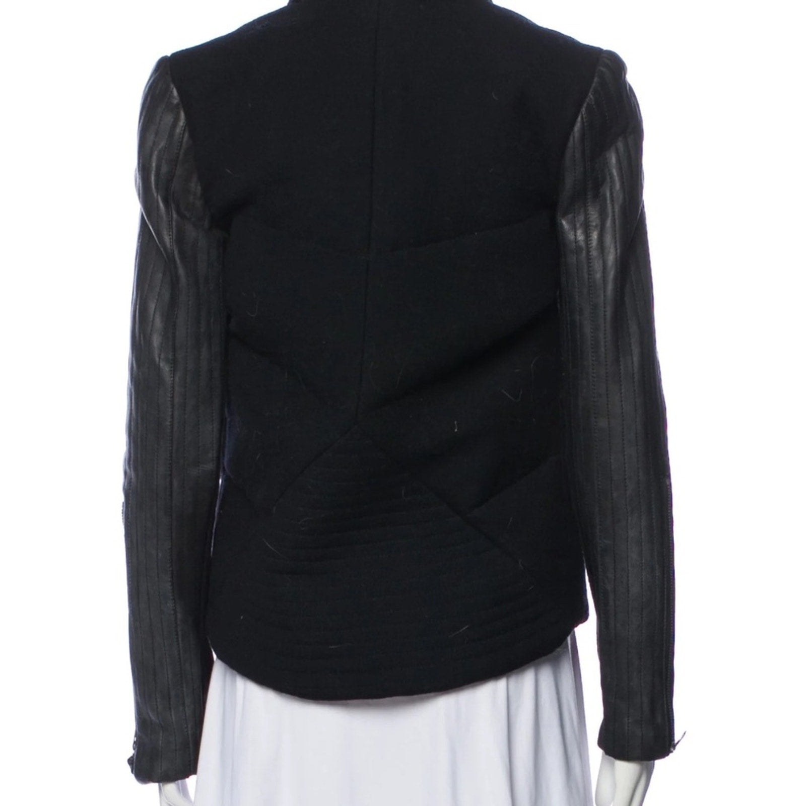 NWT Helmut Lang Strata Leather Sleeve Quilted Jacket - size small
