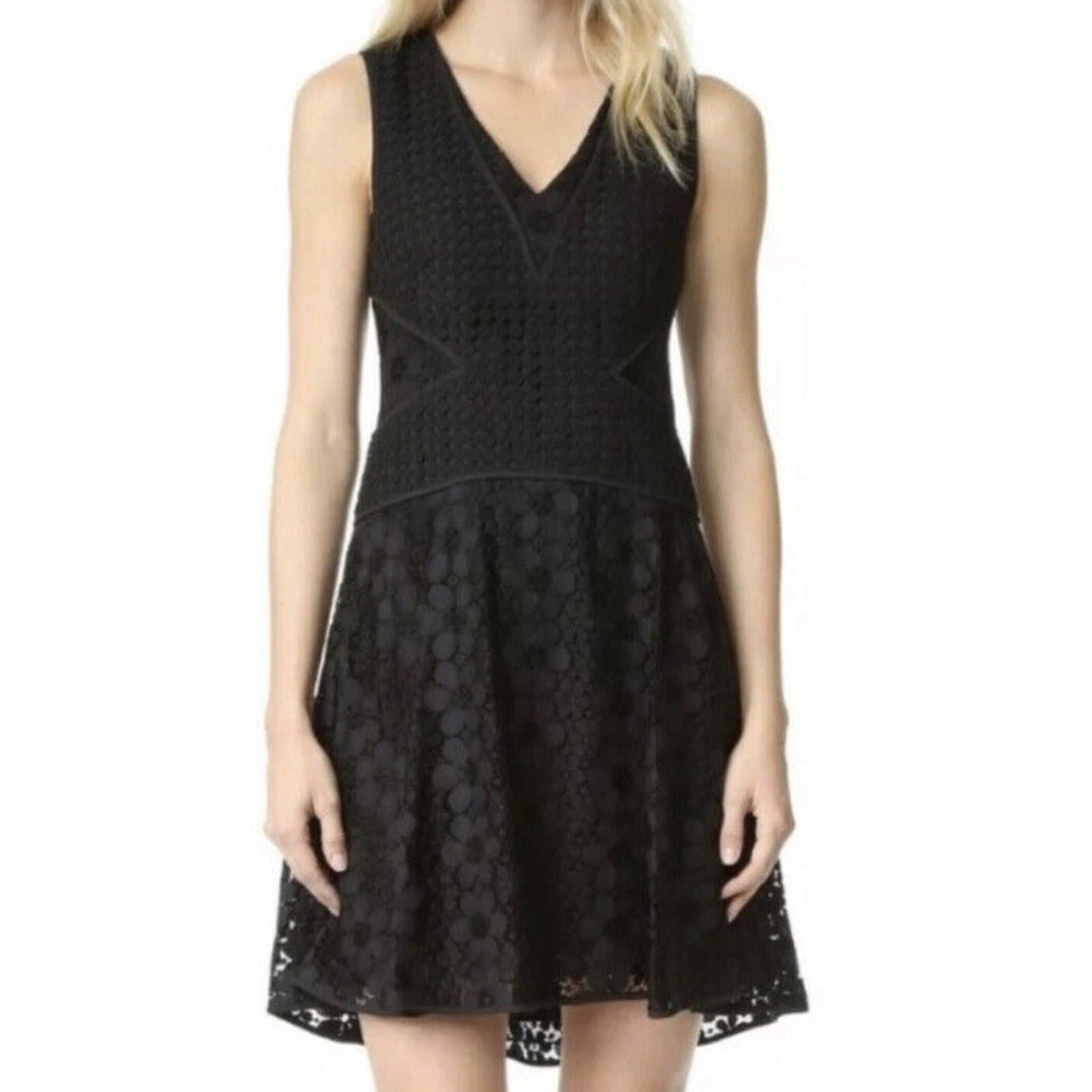New DVF Diane Von Furstenberg Women Fiorenza Black Lace Dress - size 0