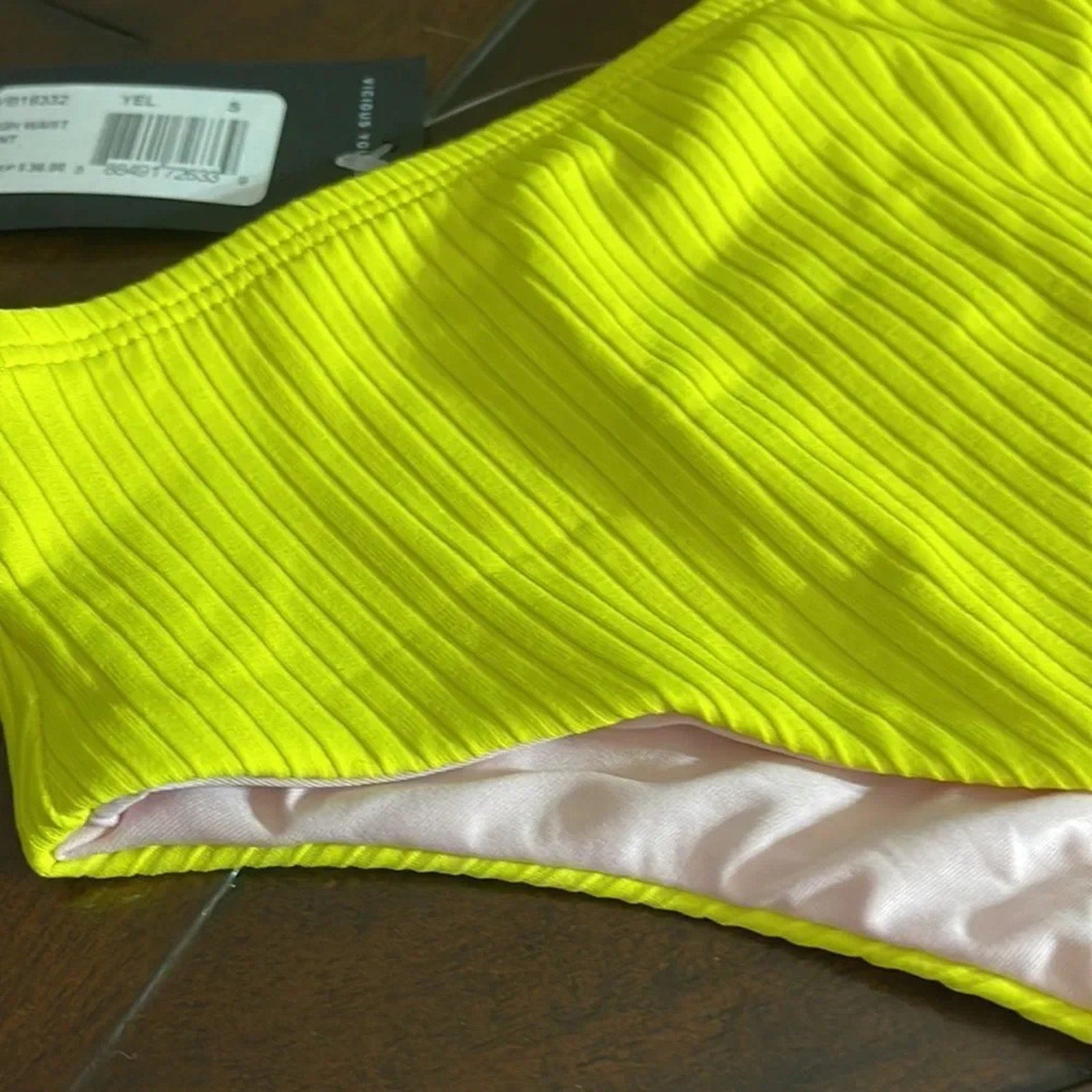 NWT Vicious Young Babes neon ribbed high waisted bikini swim bottoms