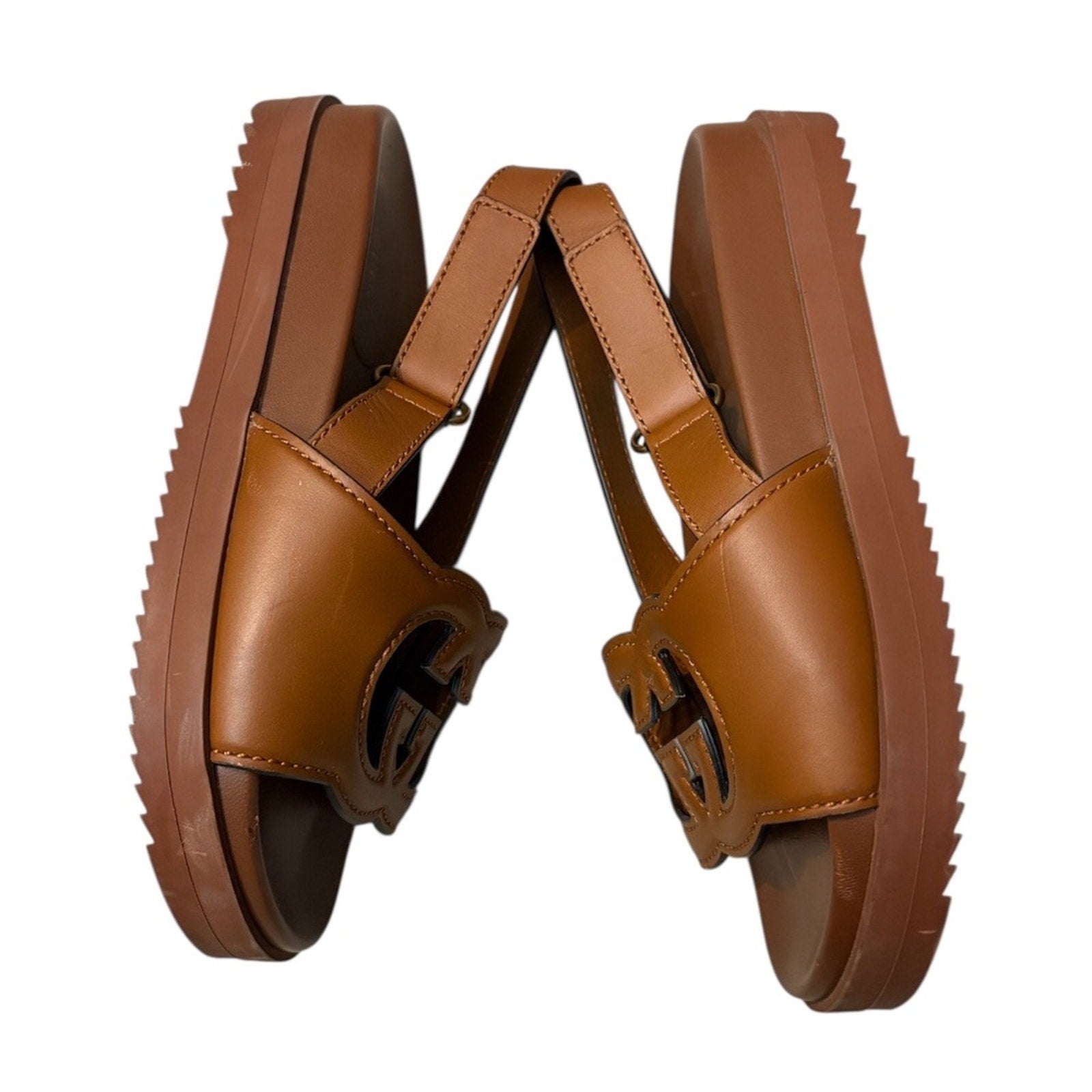 Gucci interlocking g leather sandals - 8.5