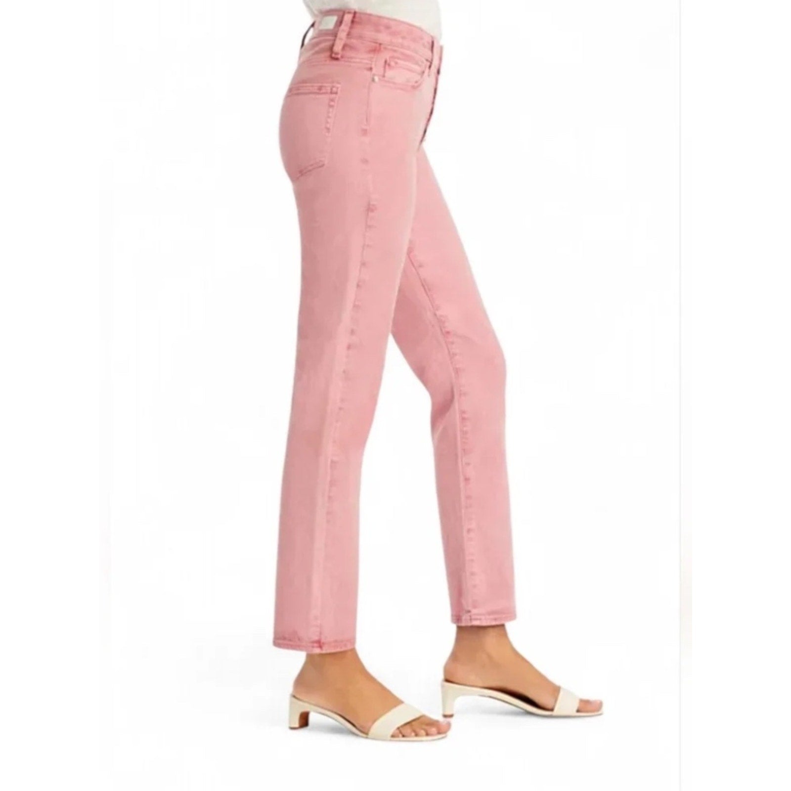 Paige 'Cindy' Pink Straight Button Fly Denim Jeans - size 31