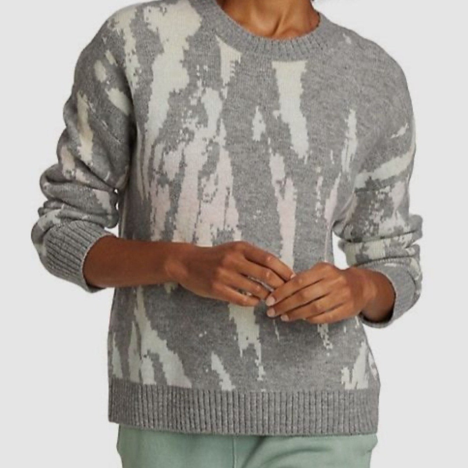 NWT Rails Women's Gray Virgo Tie Dye Wool-Blend Pullover Sweater - size Large