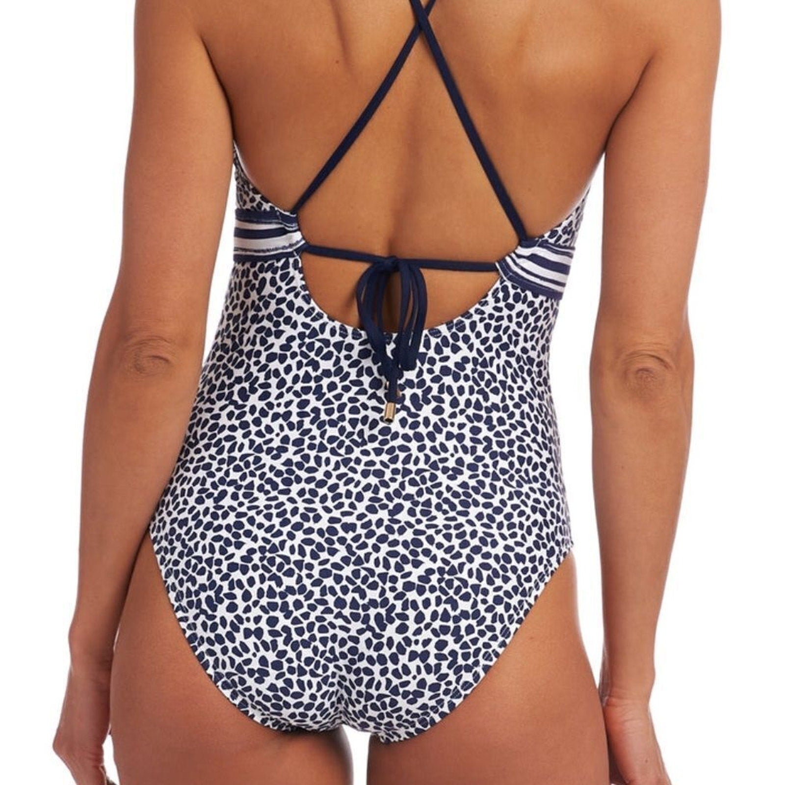 NWOT La Blanca Apulia Mix High Neck Keyhole One Piece One-Piece - size 14