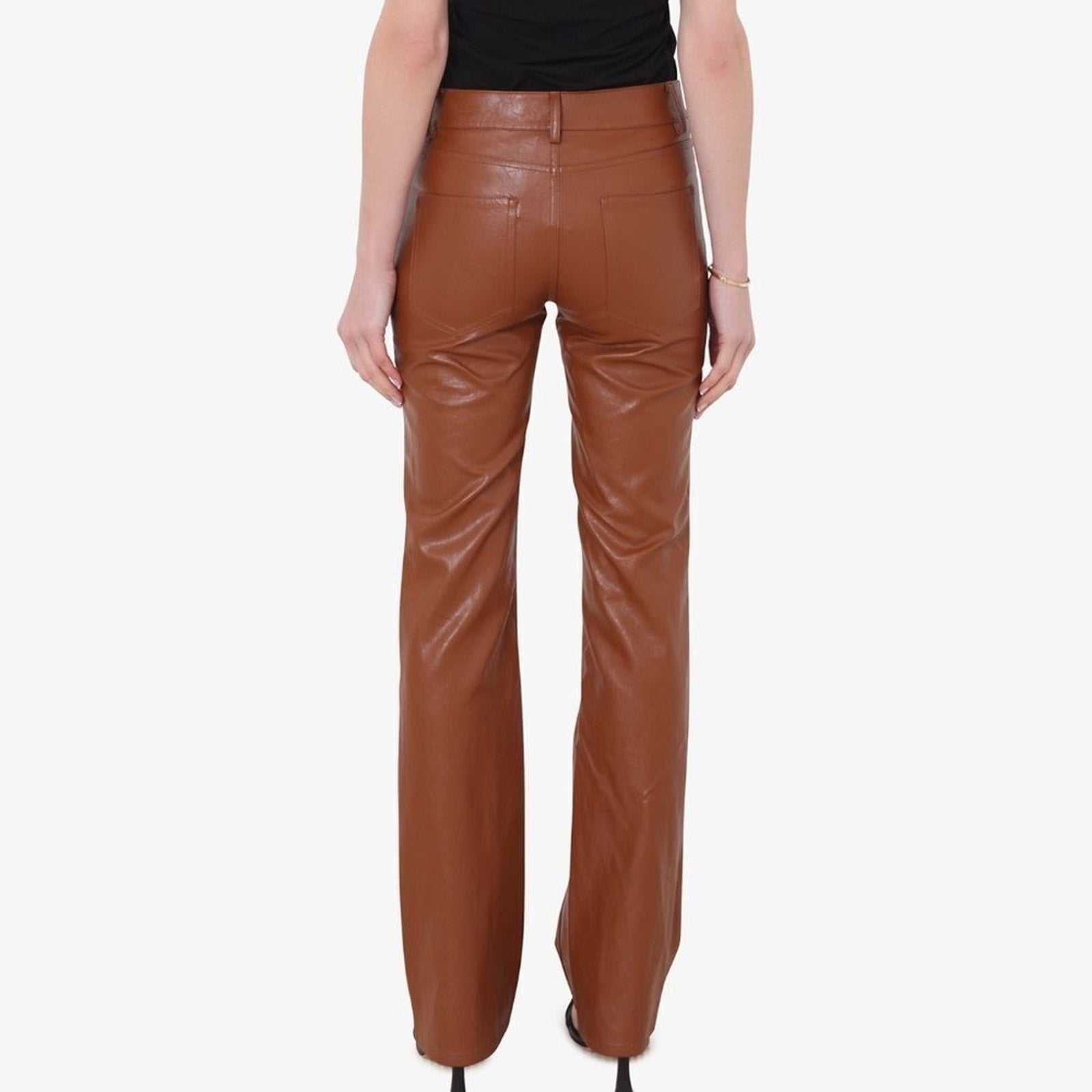 NEW A.L.C. Freddie VEGAN LEATHER Pants in Cognac - size 8