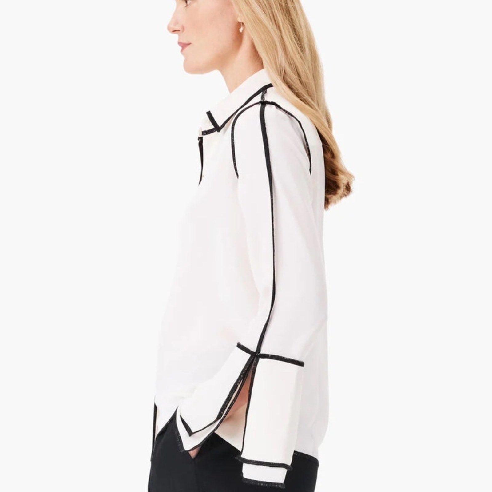 NWT Nic + Zoe TOUCH OF TRIM SHIRT - size small